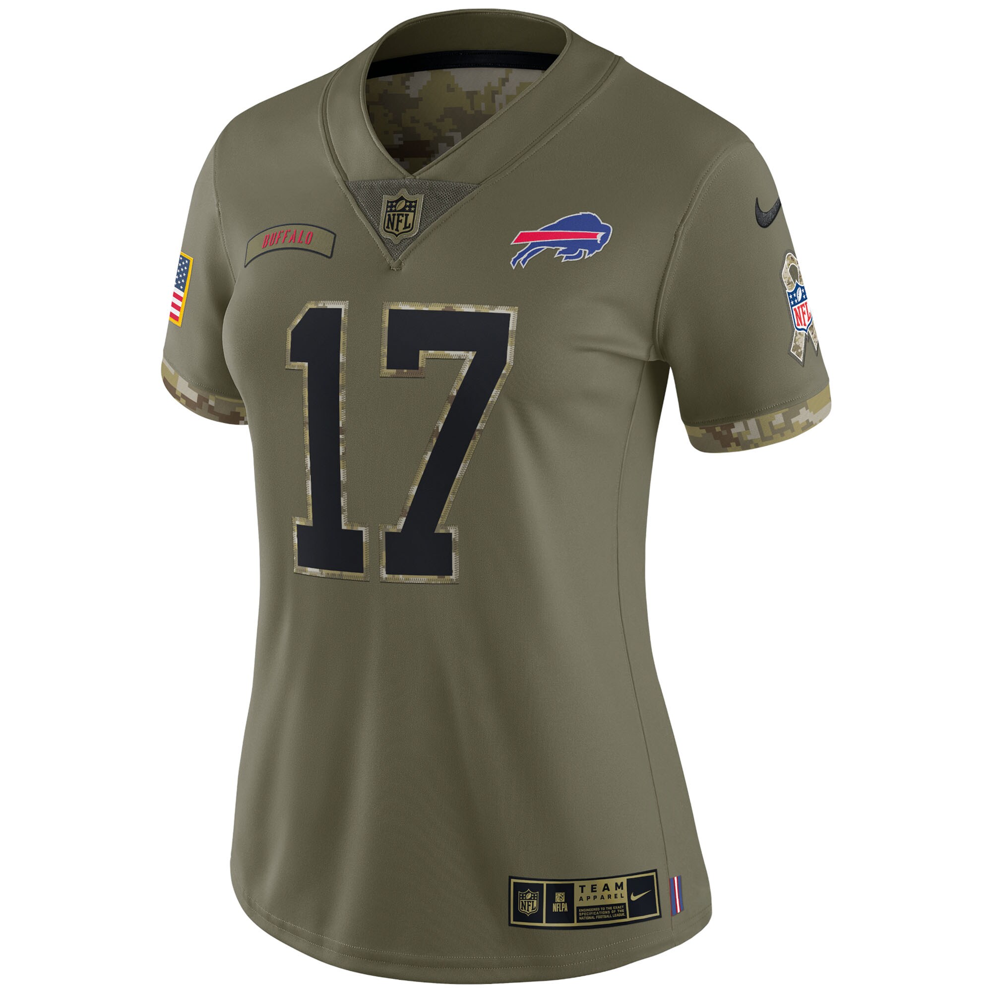 Josh Allen Buffalo Bills  Women's 2022 Salute To Service Limited Jersey - Olive