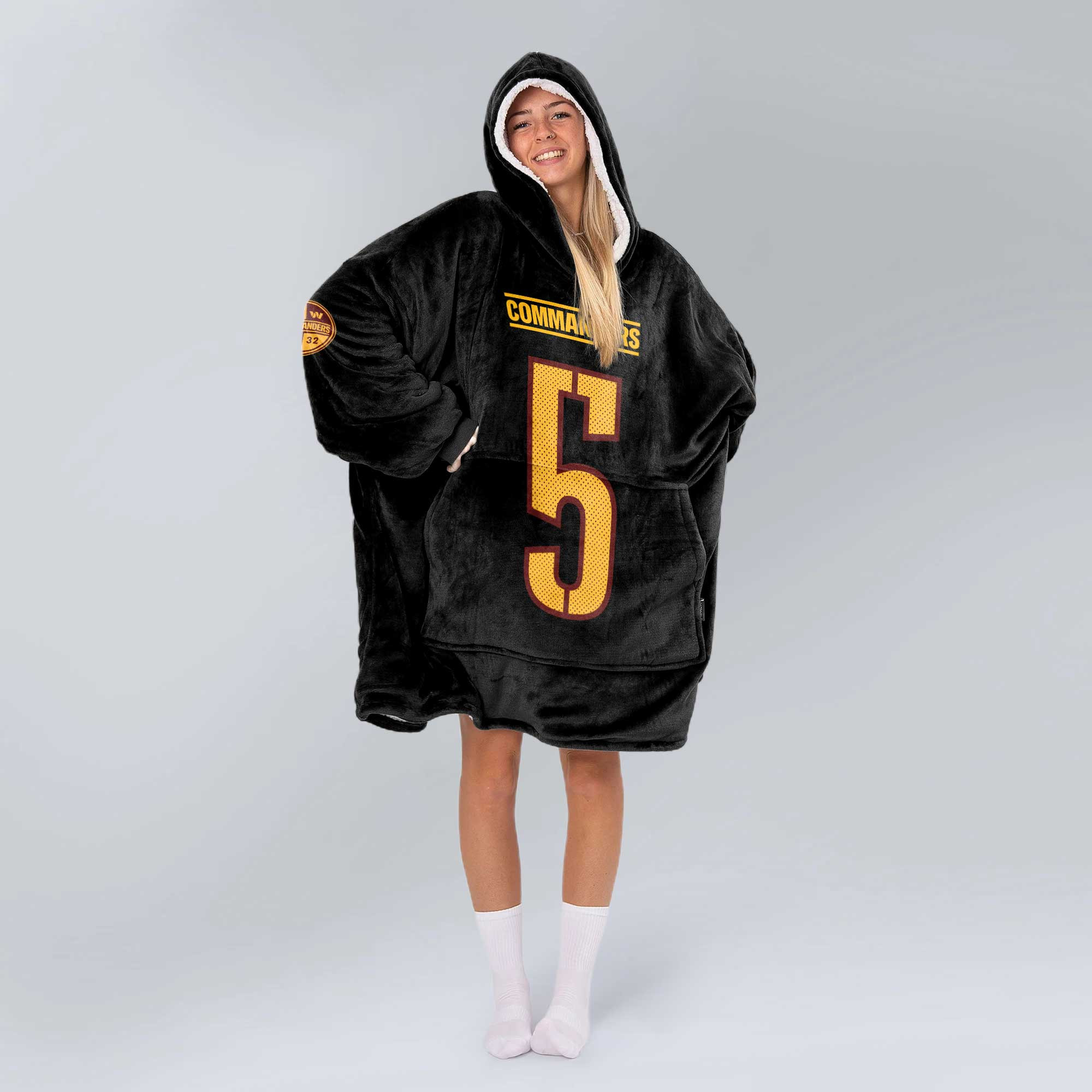 Adult J.D 5 Washington Football Unisex Blanket Hoodie