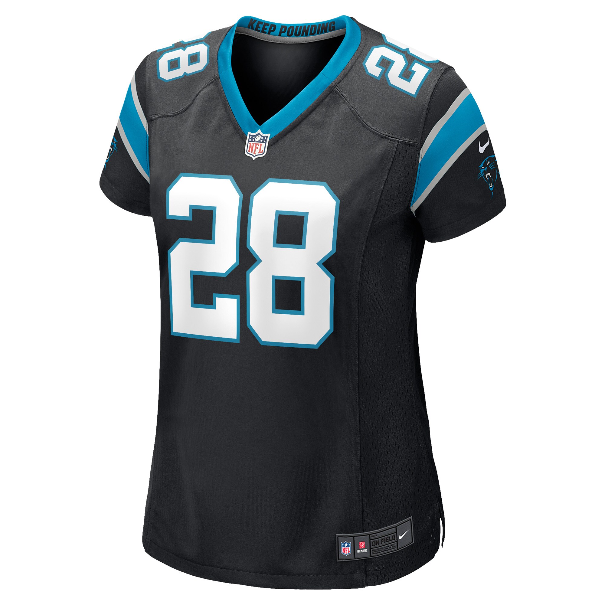 Keith Taylor Jr. Carolina Panthers  Women's Game Player Jersey - Black