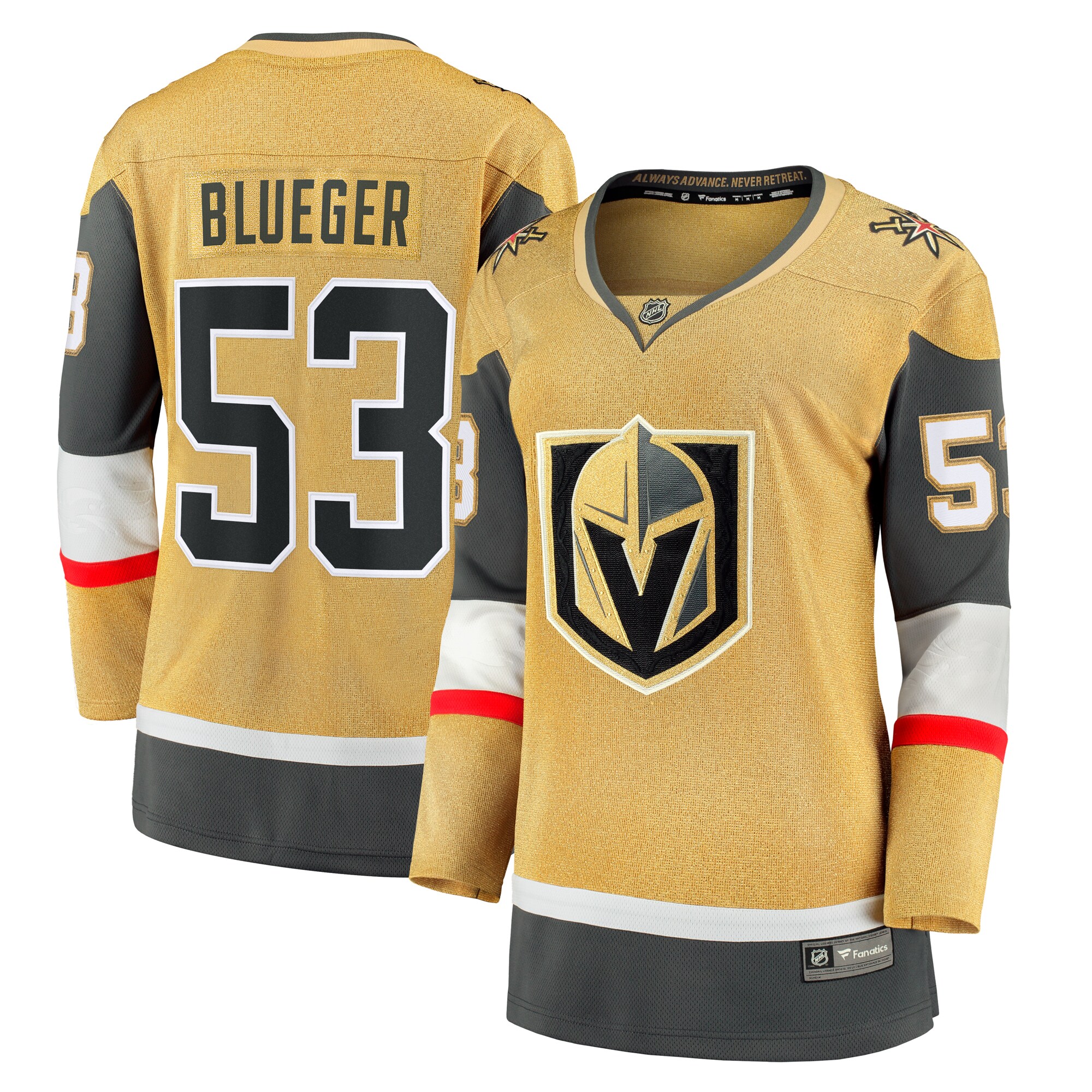 Teddy Blueger Vegas Golden Knights Women's Home Breakaway Jersey - Gold