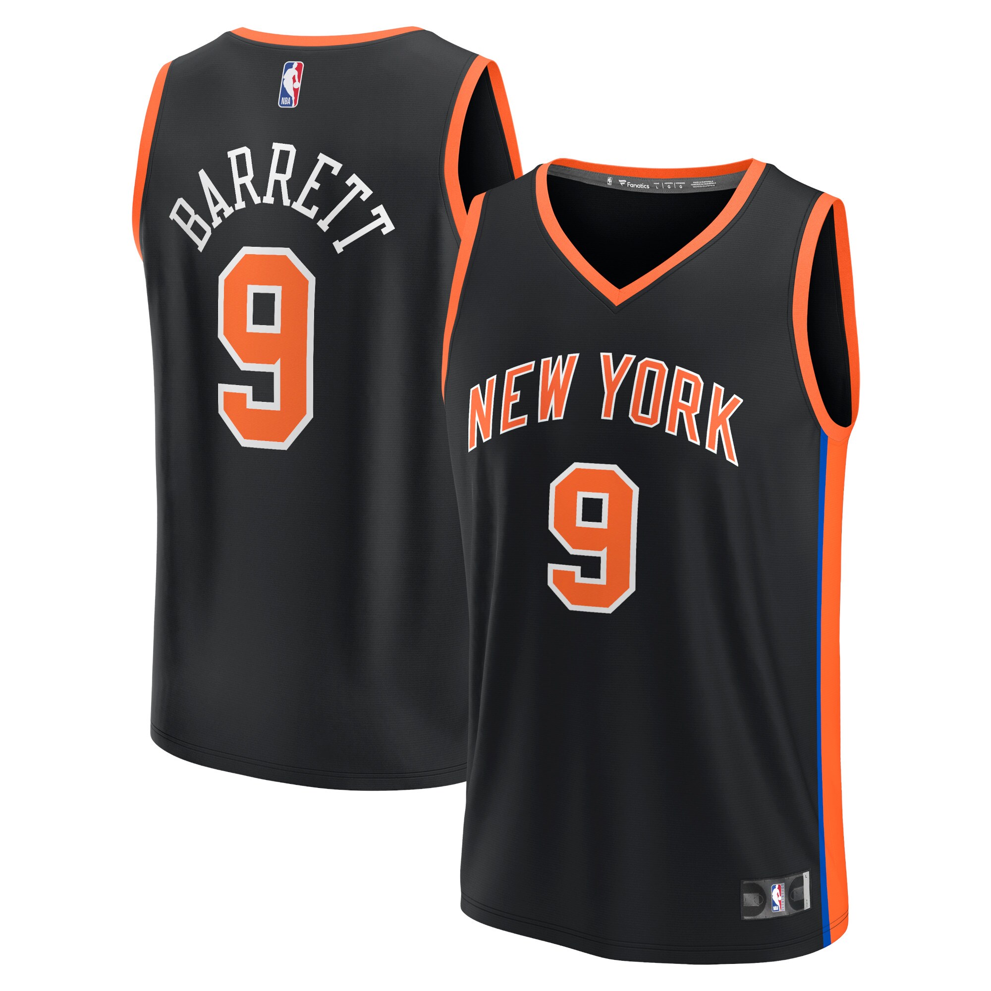 RJ Barrett New York Knicks  2022/23 Fastbreak Jersey - City Edition - Black