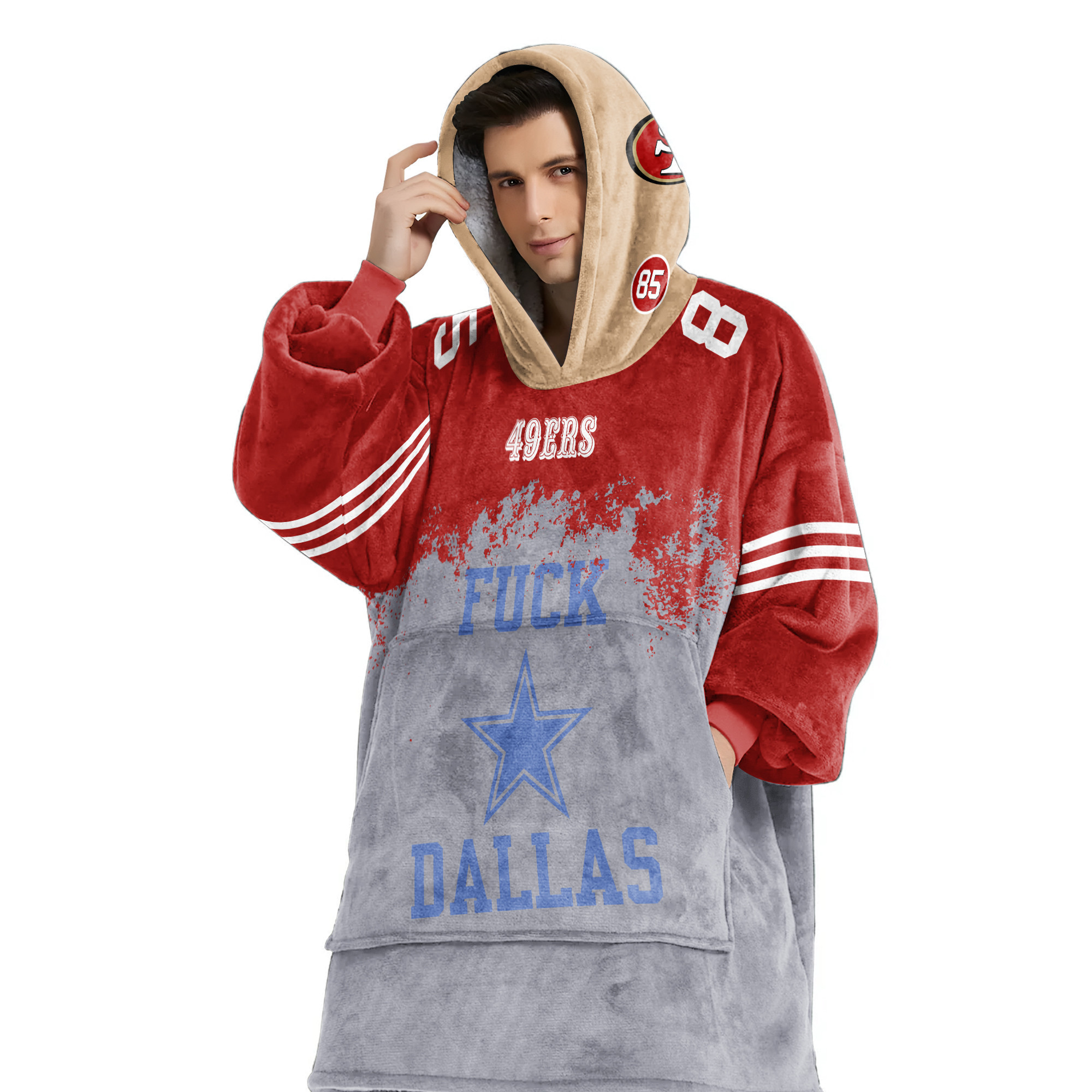 Adult F**k Dallas San Francisco 49ers Football Unisex Blanket Hoodie