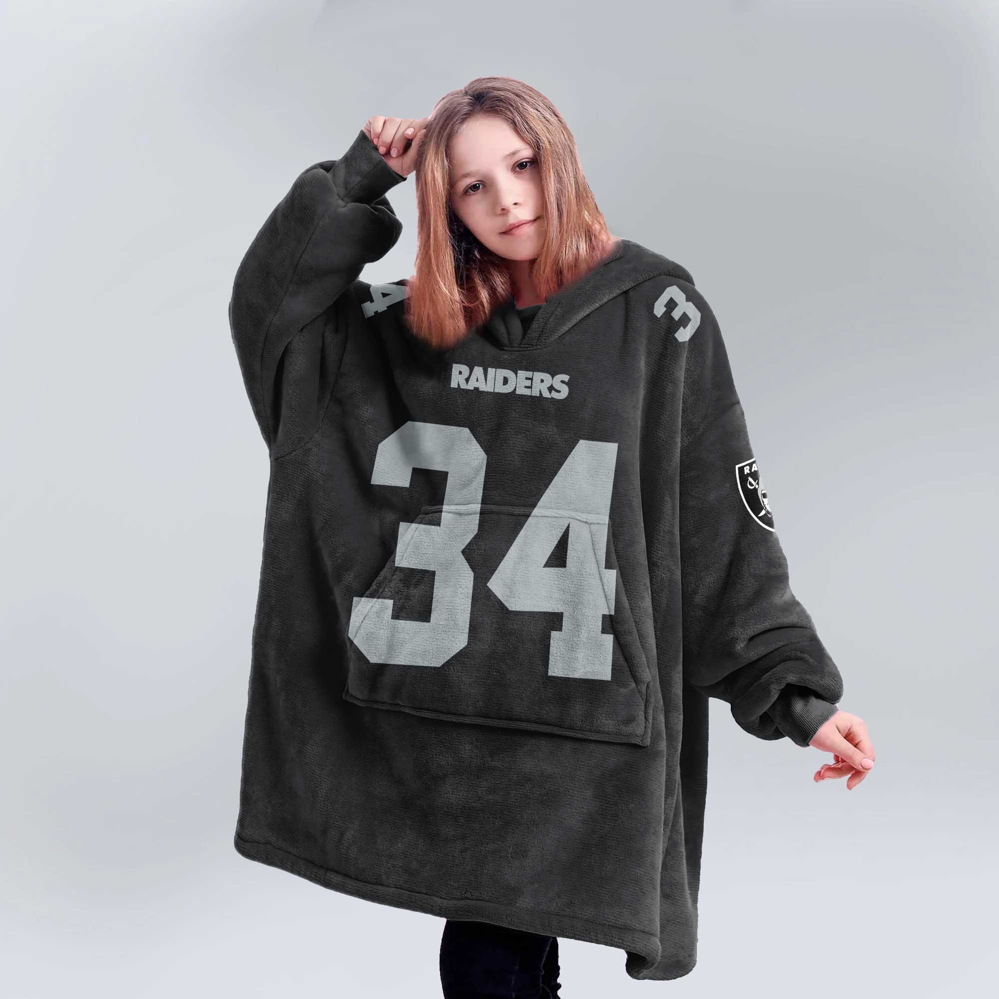 Kid B.J 34 Las Vegas Football Unisex Blanket Hoodie