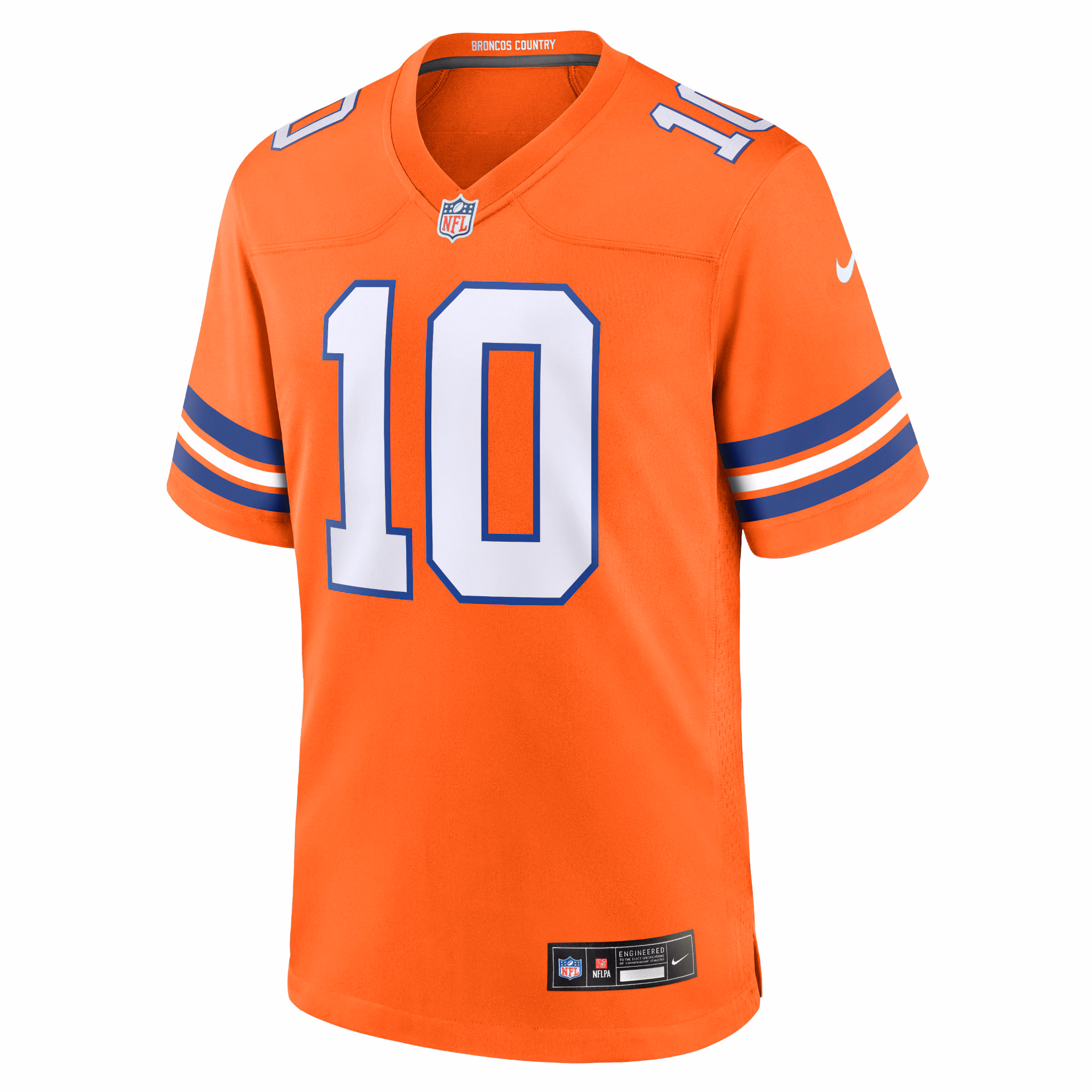 Bo Nix Denver Broncos Mile High Collection 1977 Throwback Player Game Jersey - Orange