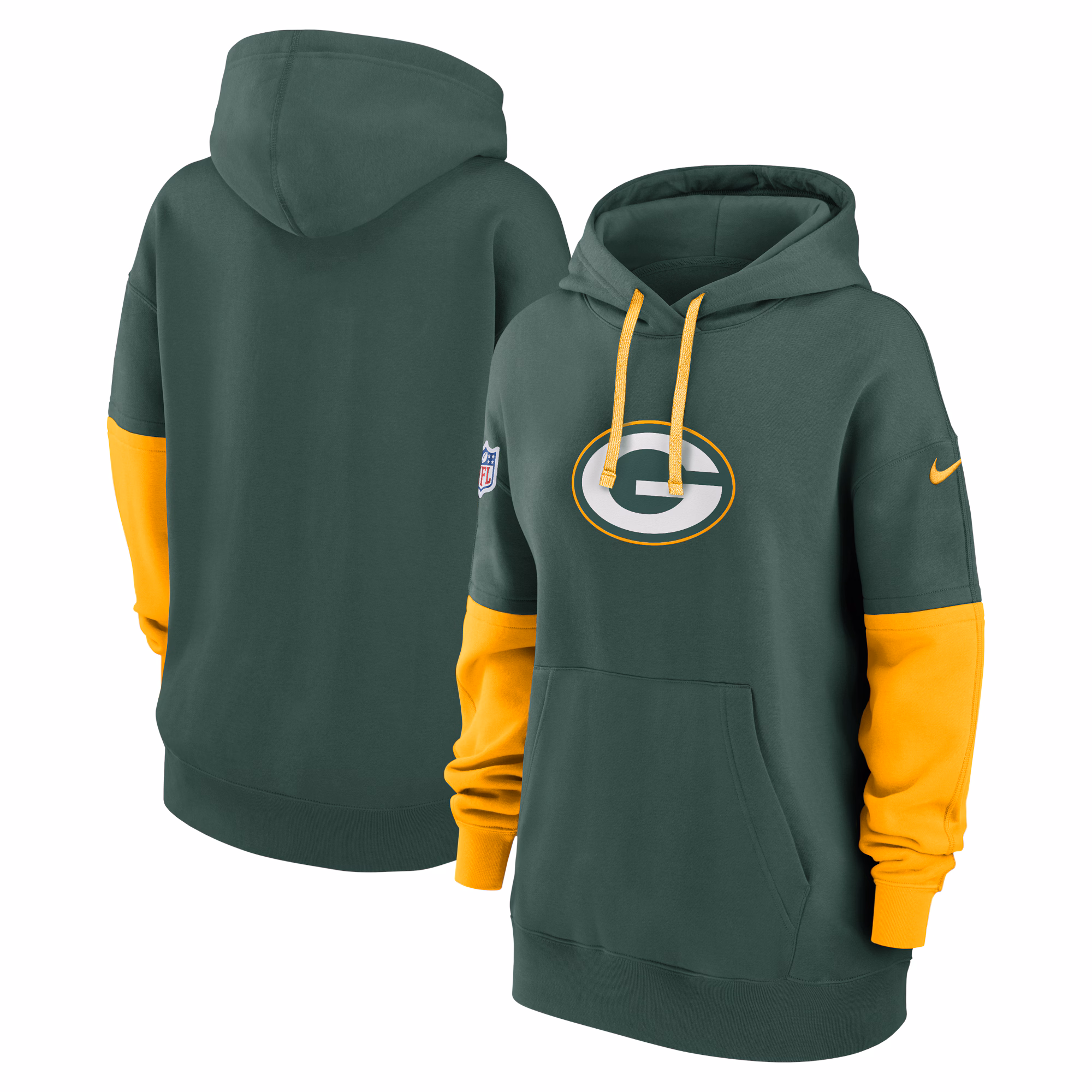 Green Bay Packers Women's 2024 Sideline Essential Fleece Pullover Hoodie - Green