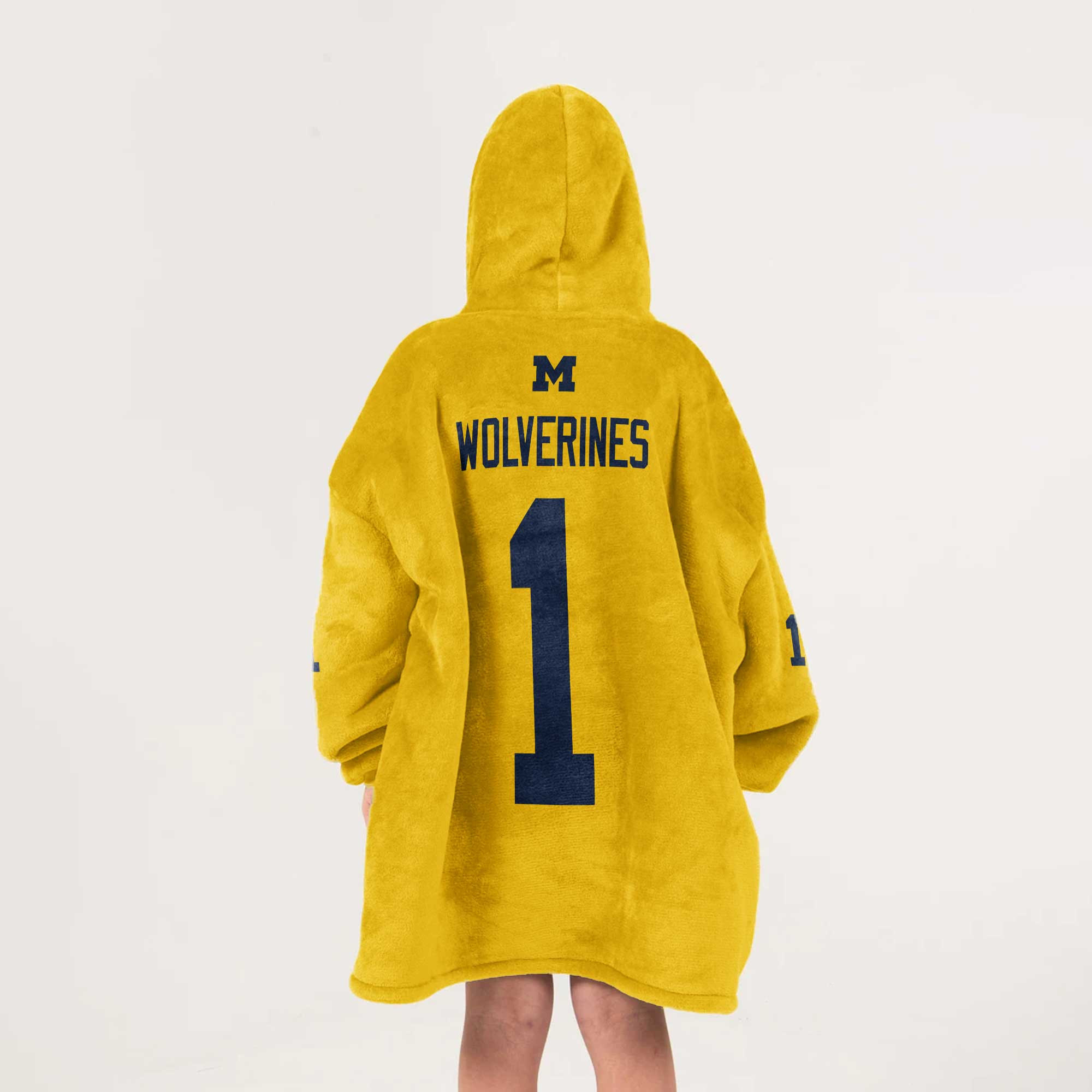 Kid 1 Michigan Football Unisex Blanket Hoodie
