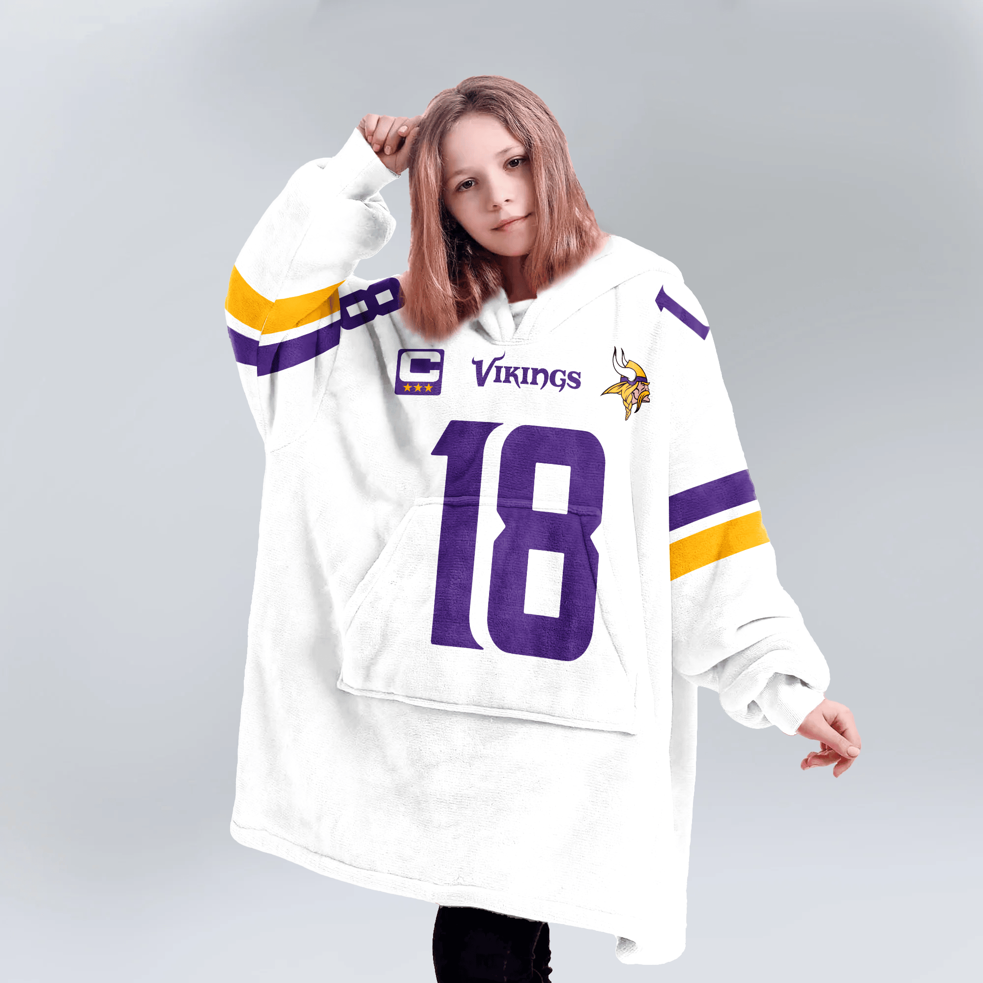 Captain 18 Minnesota Football Unisex Blanket Hoodie