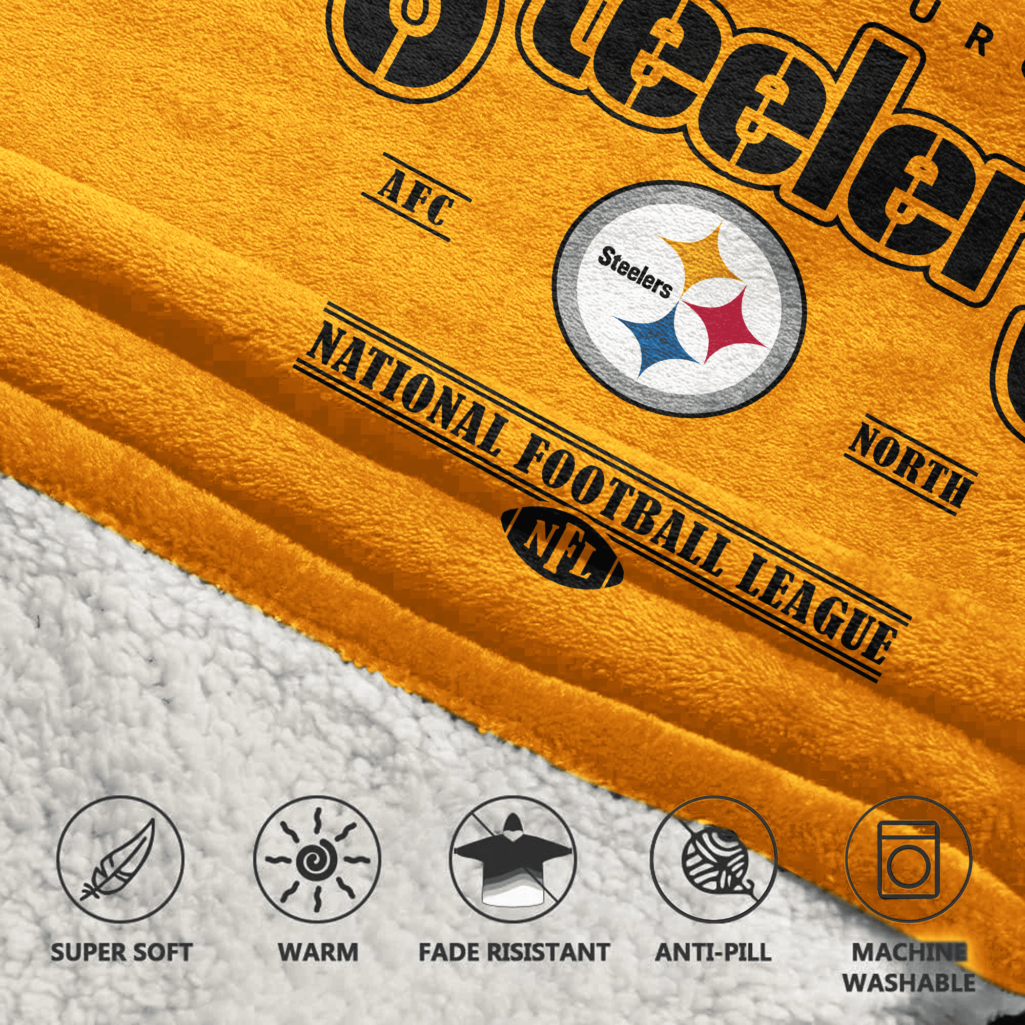 Adult Terrible Towel Pittsburgh Football Unisex Blanket Hoodie