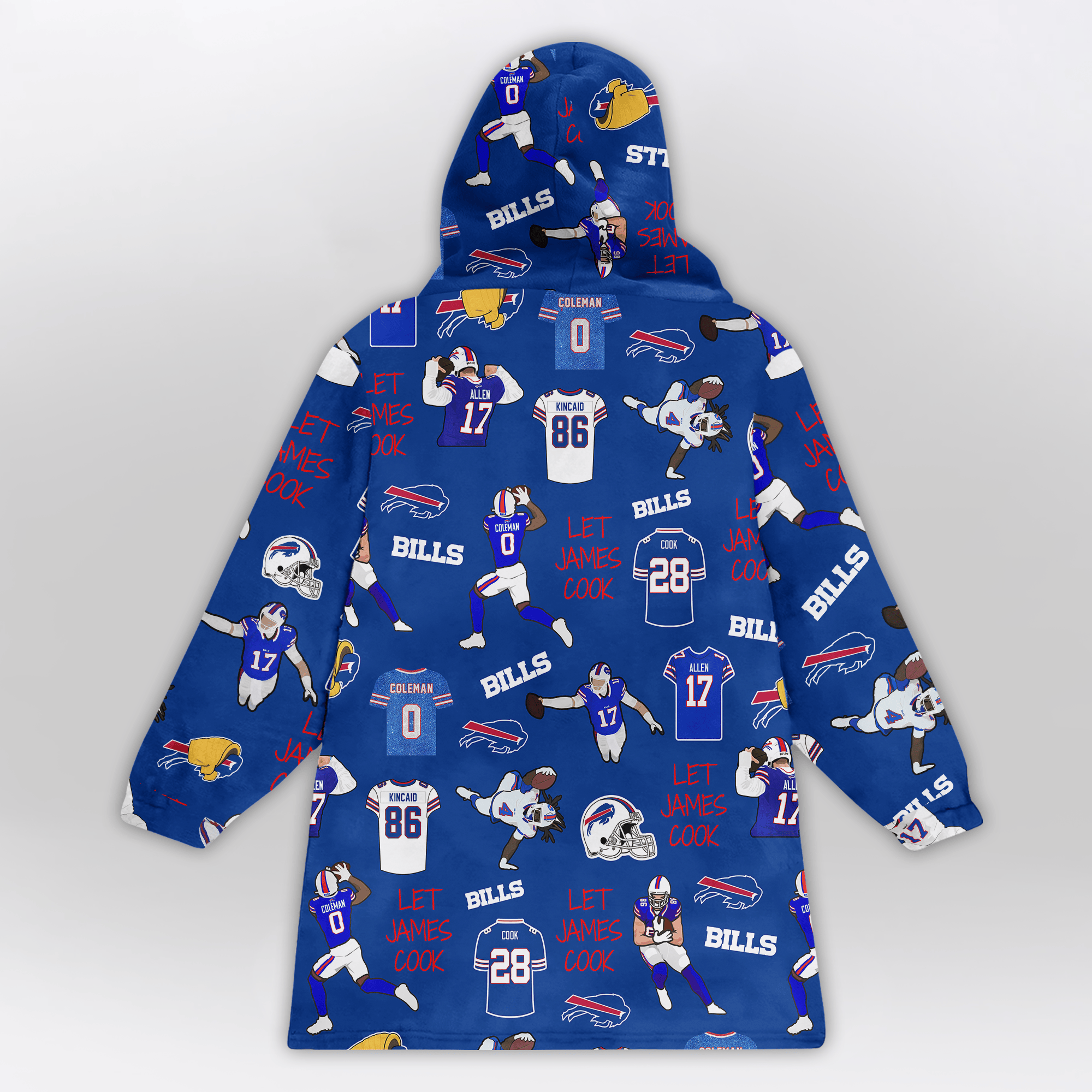 Buffalo Football Full Patterns Unisex Blanket Hoodie