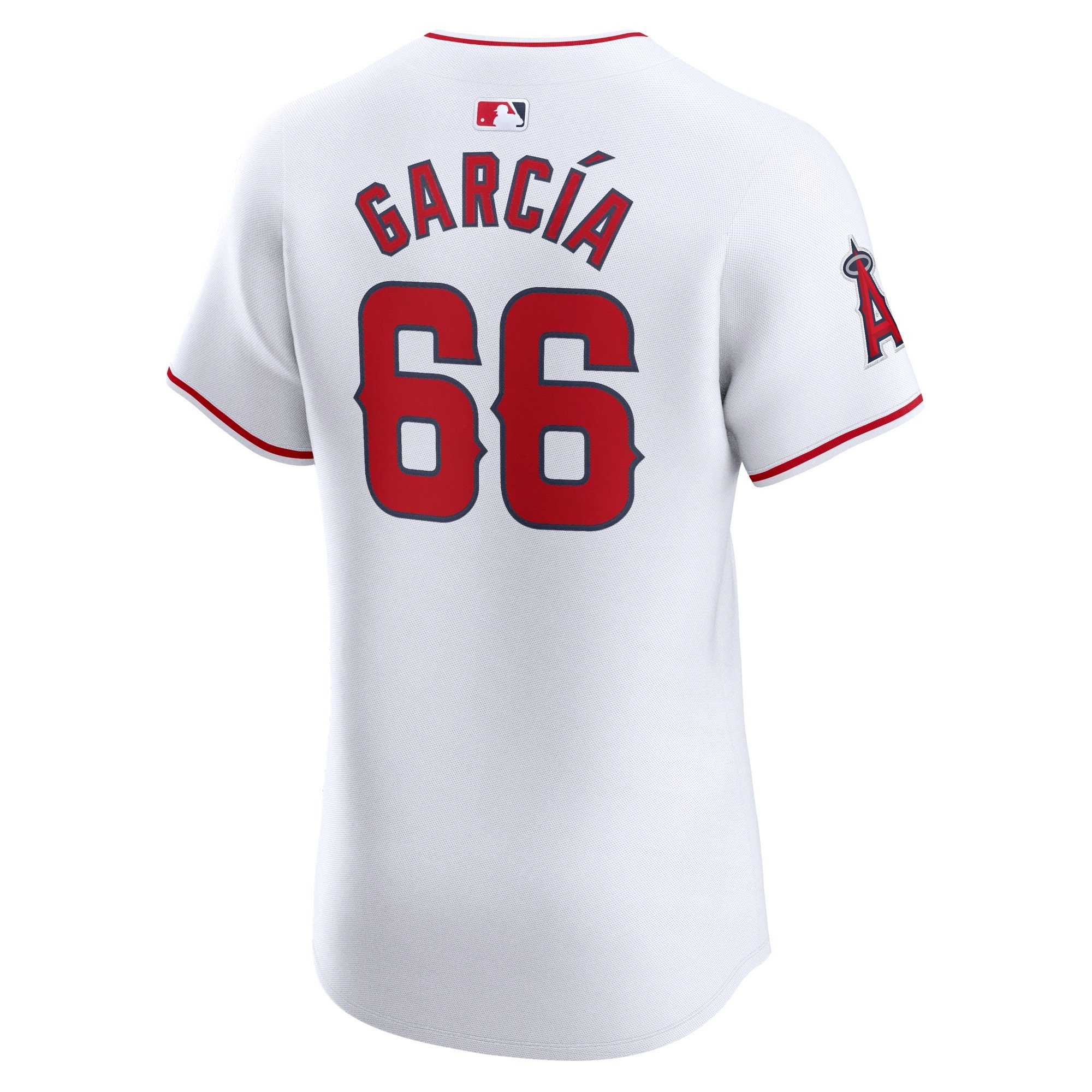 Men's Los Angeles Angels Luis Garcia  White Home Elite Player Jersey