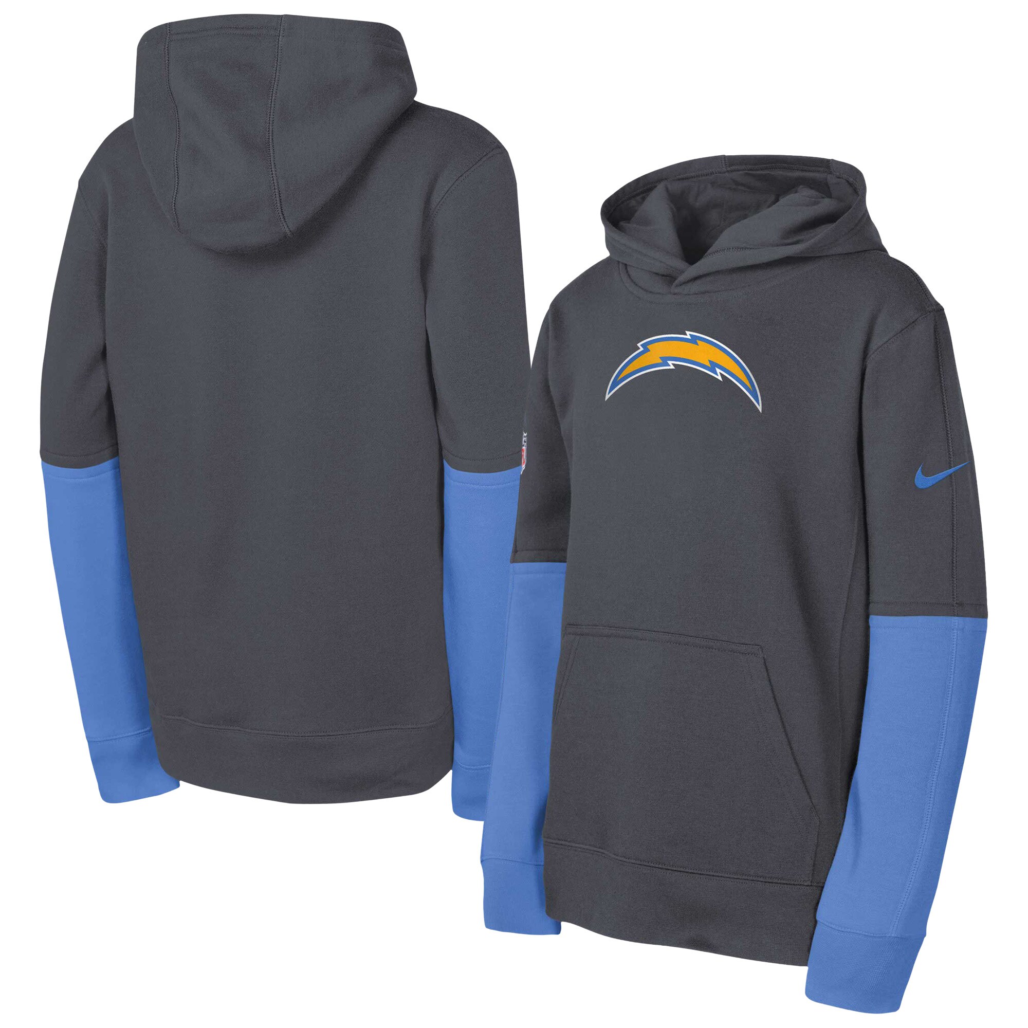Los Angeles Chargers Youth  Team Issue Club Pullover Hoodie - Anthracite