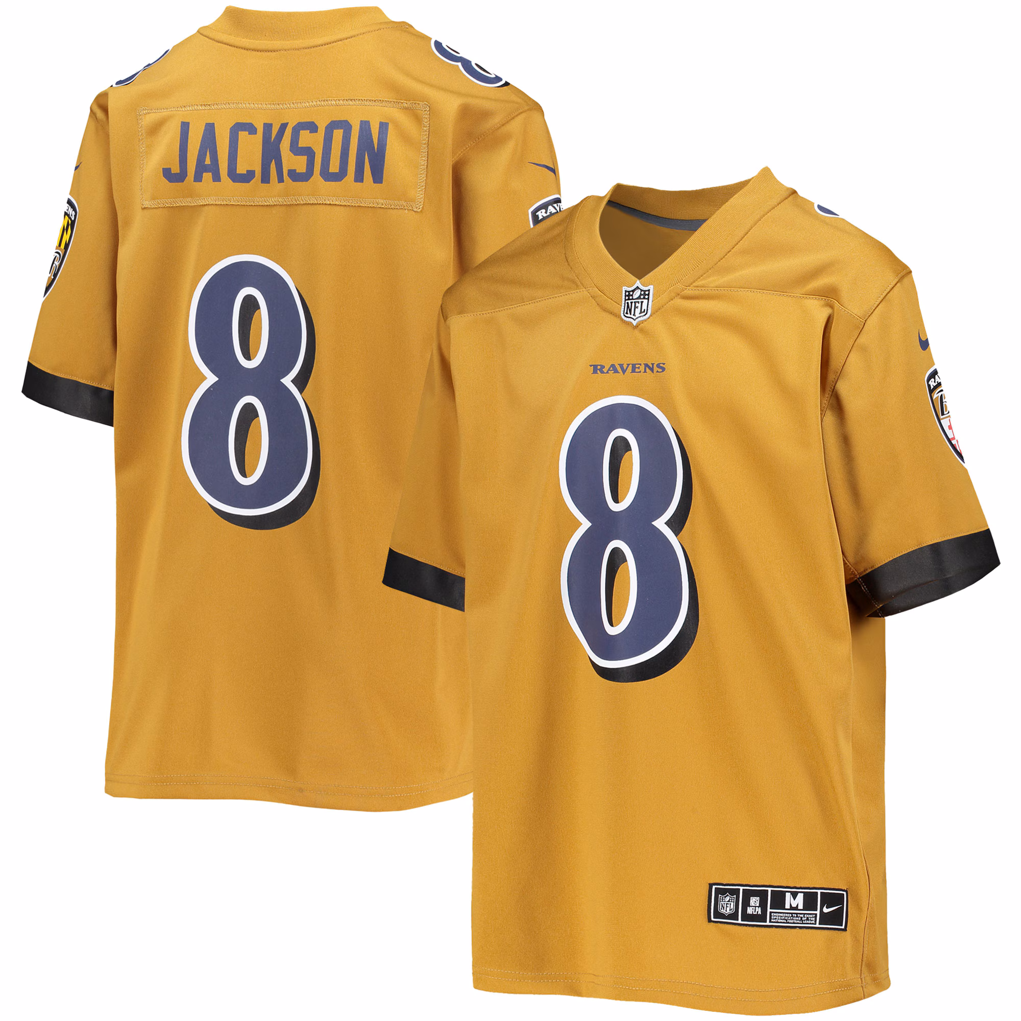 Lamar Jackson Baltimore Ravens Youth Inverted Team Game Jersey - Gold