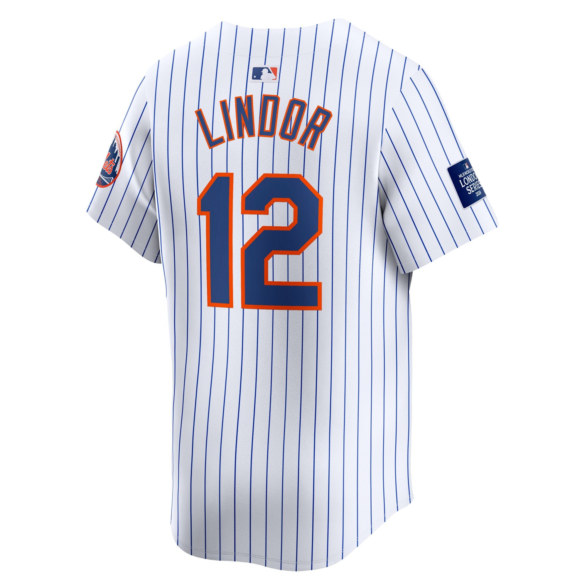 Men's New York Mets Francisco Lindor  White 2024 MLB World Tour London Series Home Limited Player Jersey