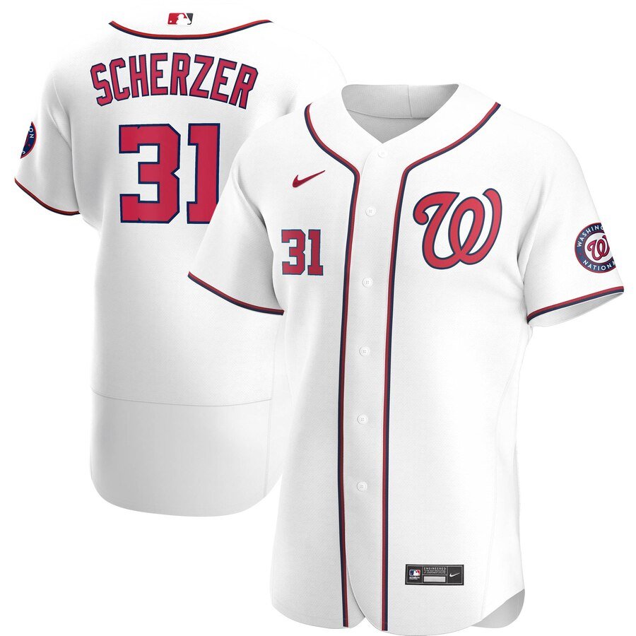 Men's  Washington Nationals #31 Max Scherzer White Home 2020 Player MLB Jersey