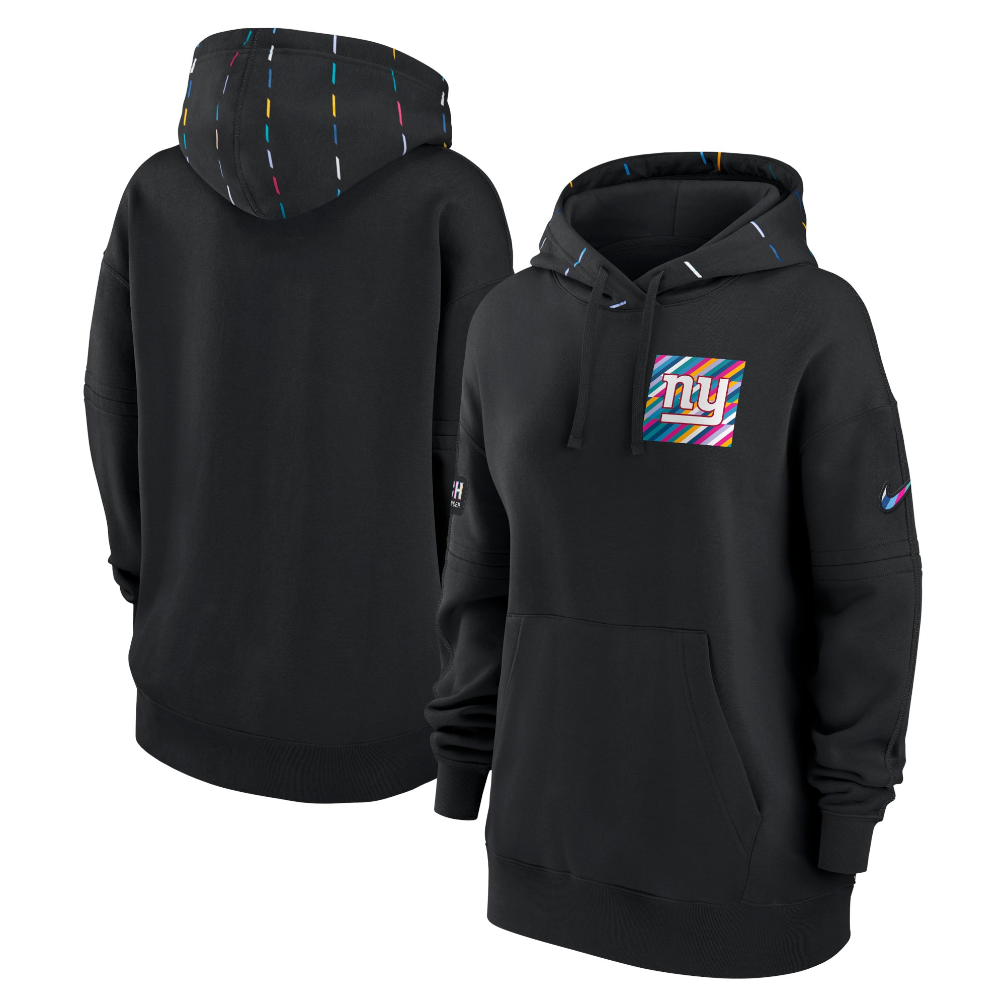 New York Giants  Women's 2023  Crucial Catch Club Pullover Hoodie - Black