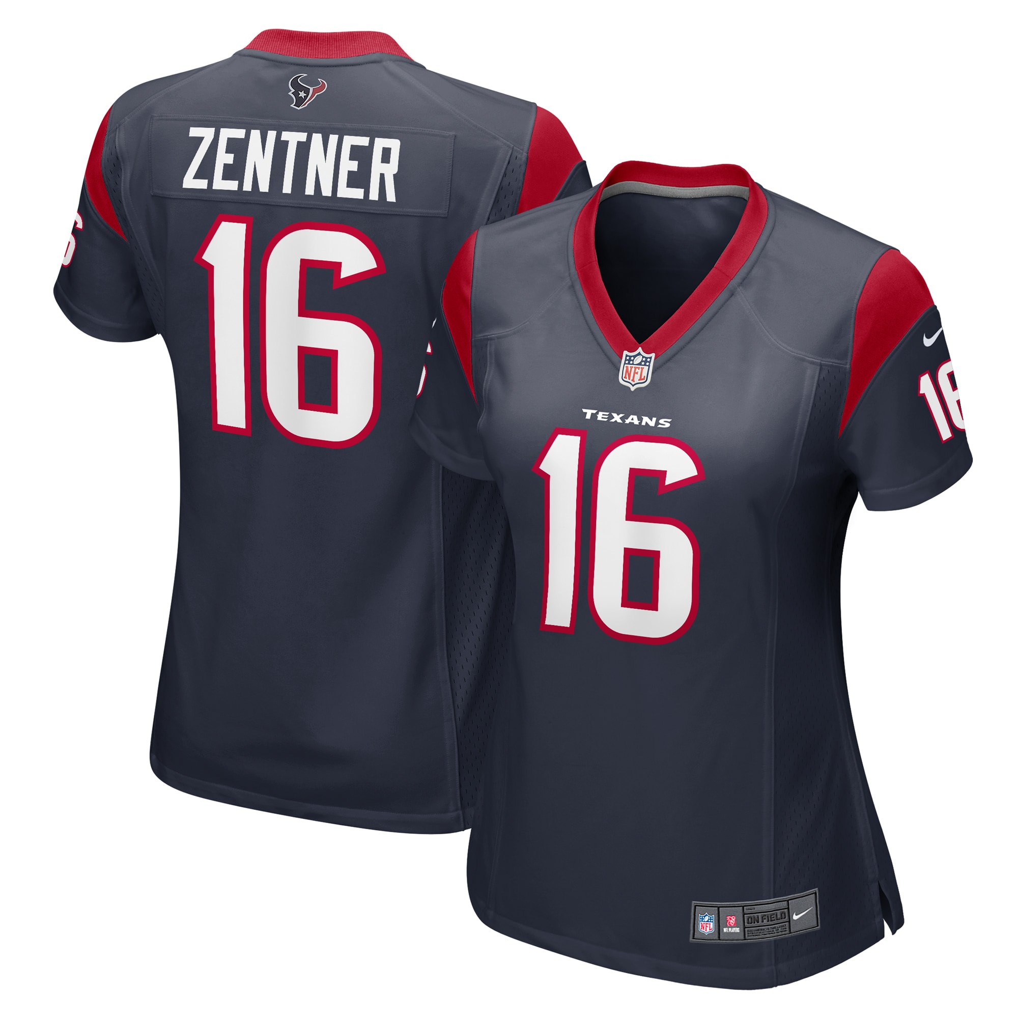 Ty Zentner Houston Texans Women's Team Game Jersey -  Navy