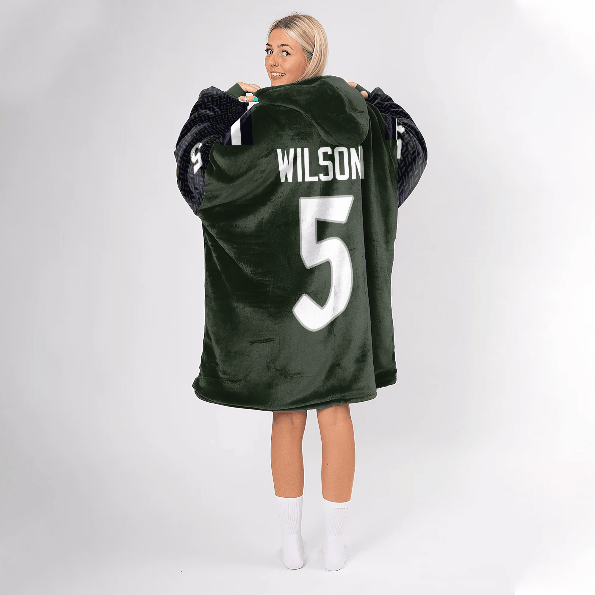 Adult G.W 5 New York J Football Unisex Blanket Hoodie