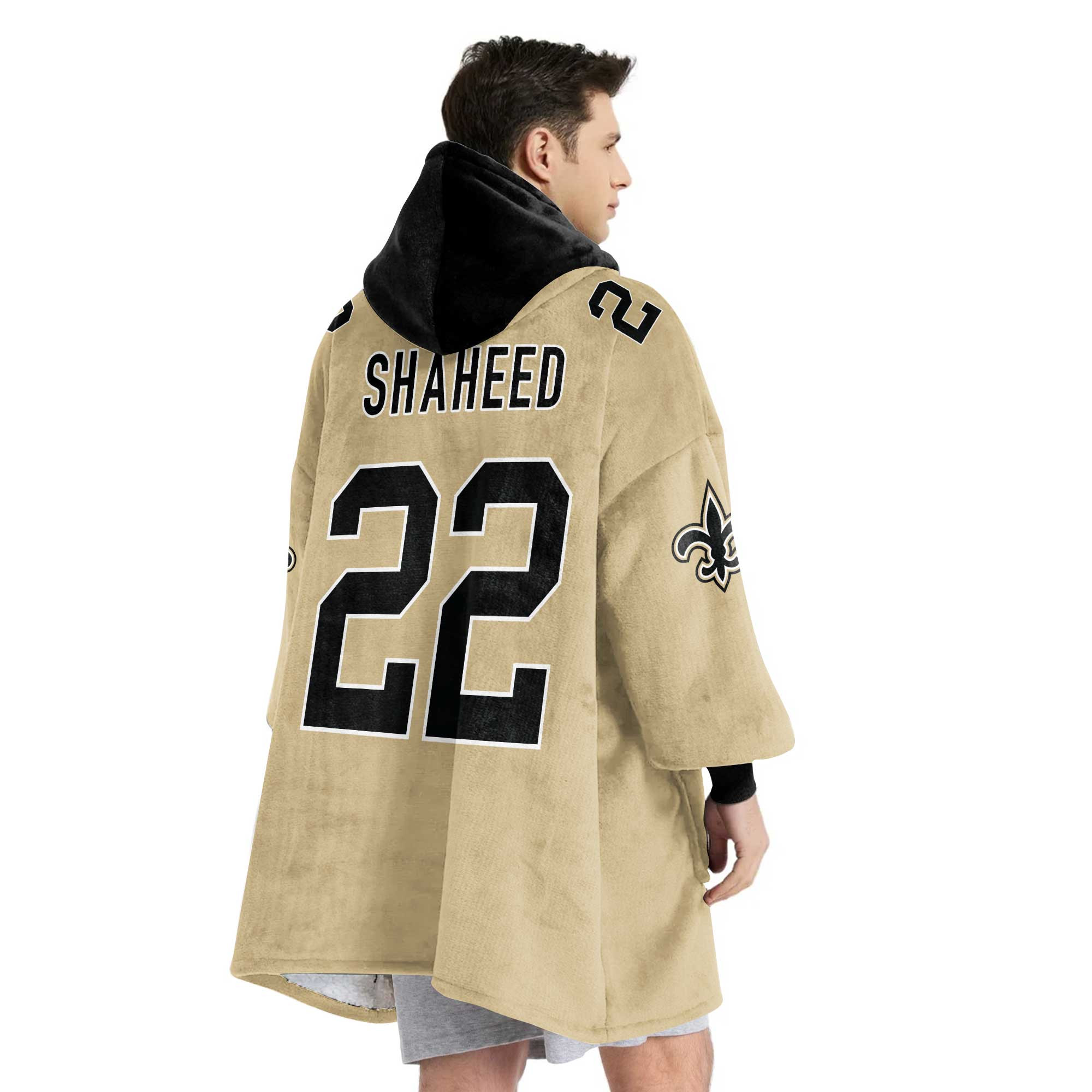 Adult R.S 22 New Orleans Football Unisex Blanket Hoodie
