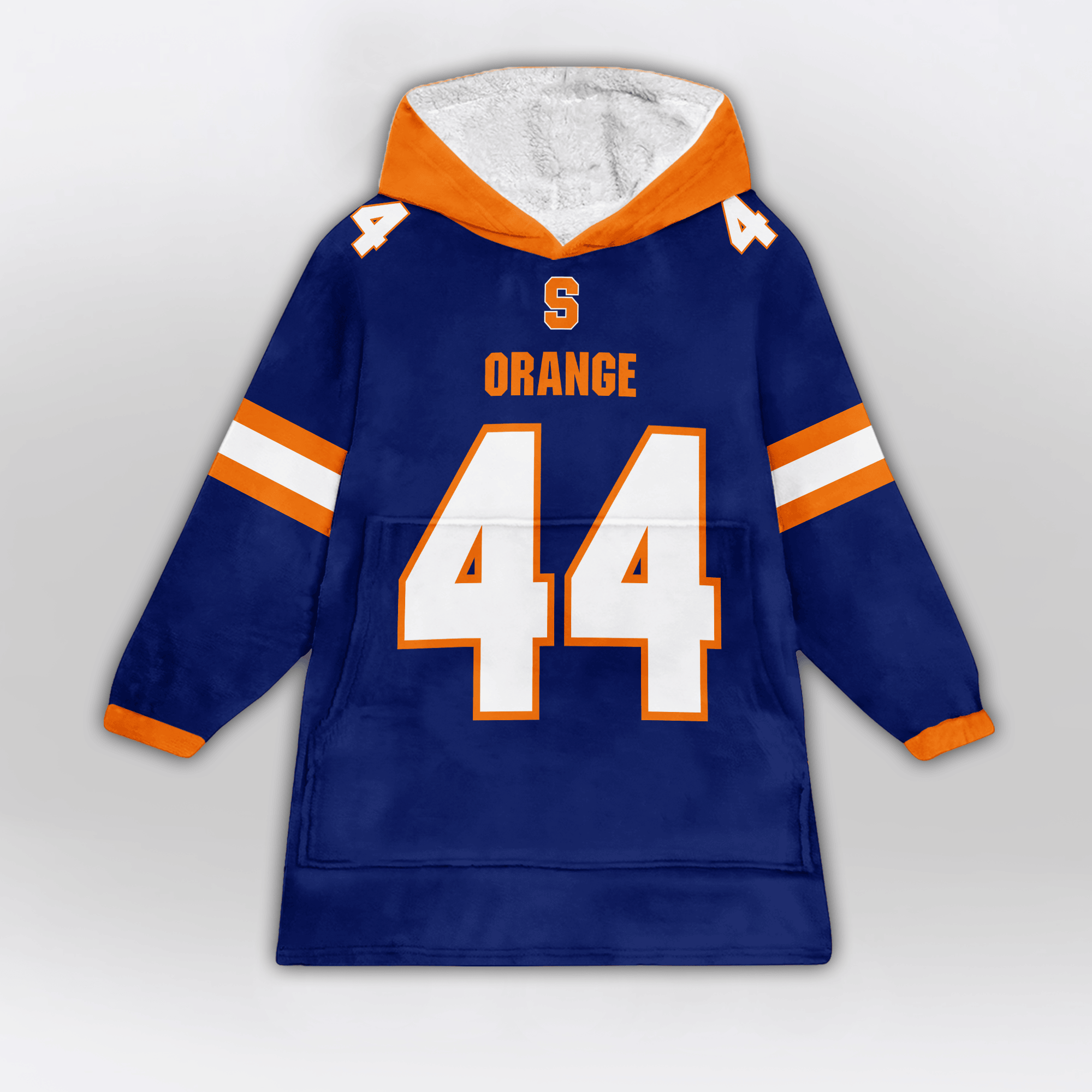 Kid #44 Navy Syracuse Football Unisex Blanket Hoodie