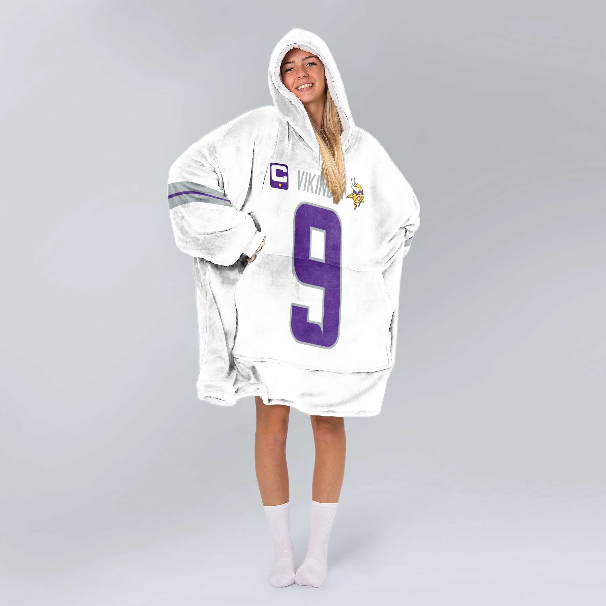 Adult Captain 9 Minnesota Football Unisex Blanket Hoodie