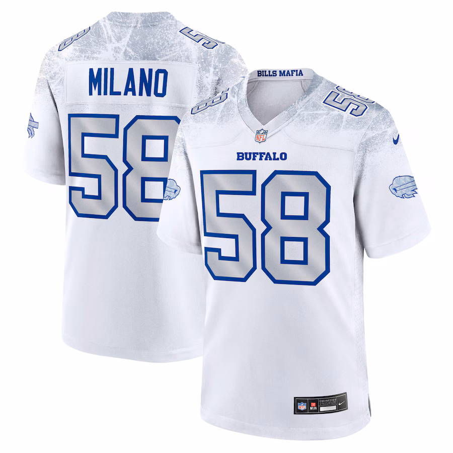 Matt Milano #58 Buffalo Bills 2025 Rivalries Collection Game Jersey - White