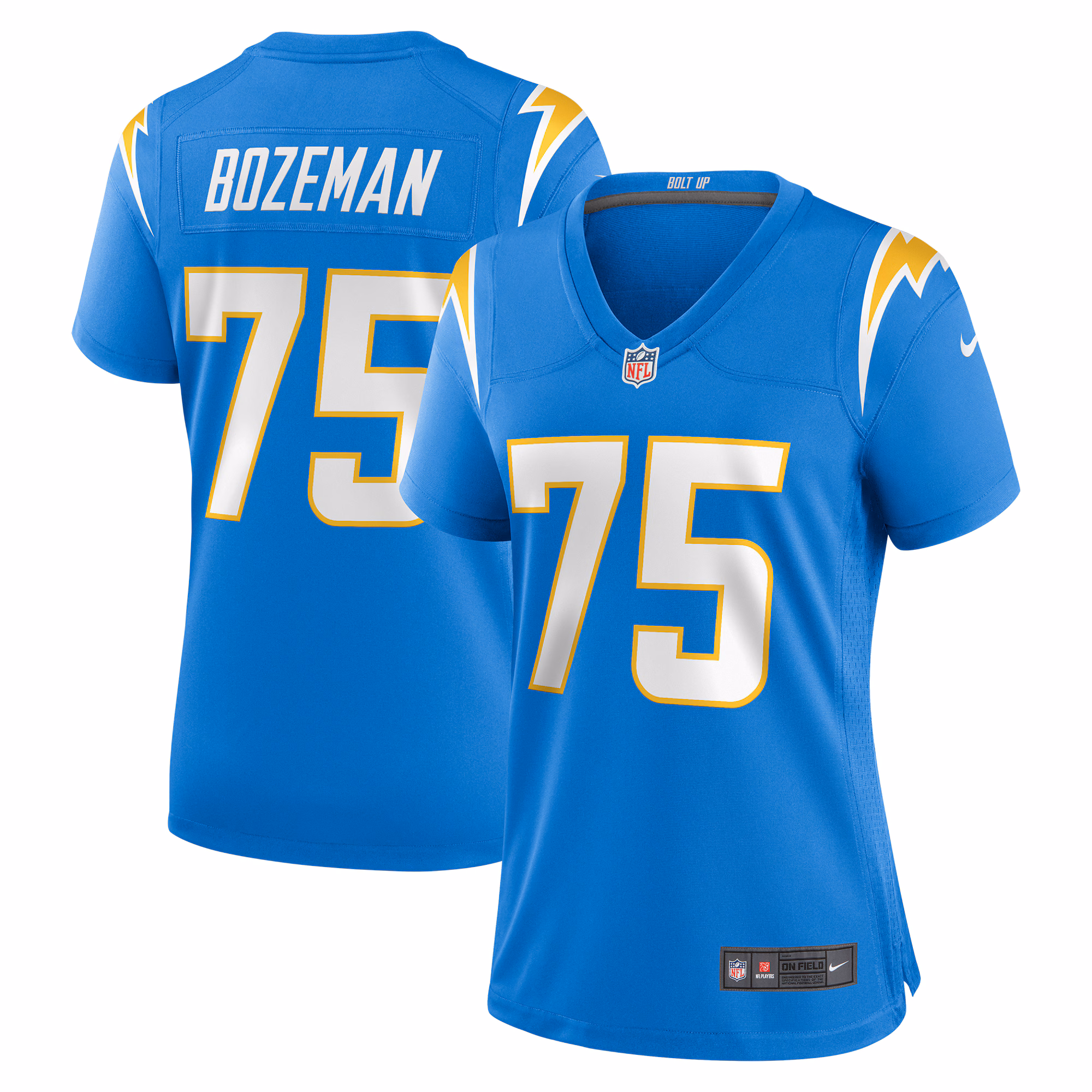 Bradley Bozeman Los Angeles Chargers Women's  Game Jersey -  Powder Blue