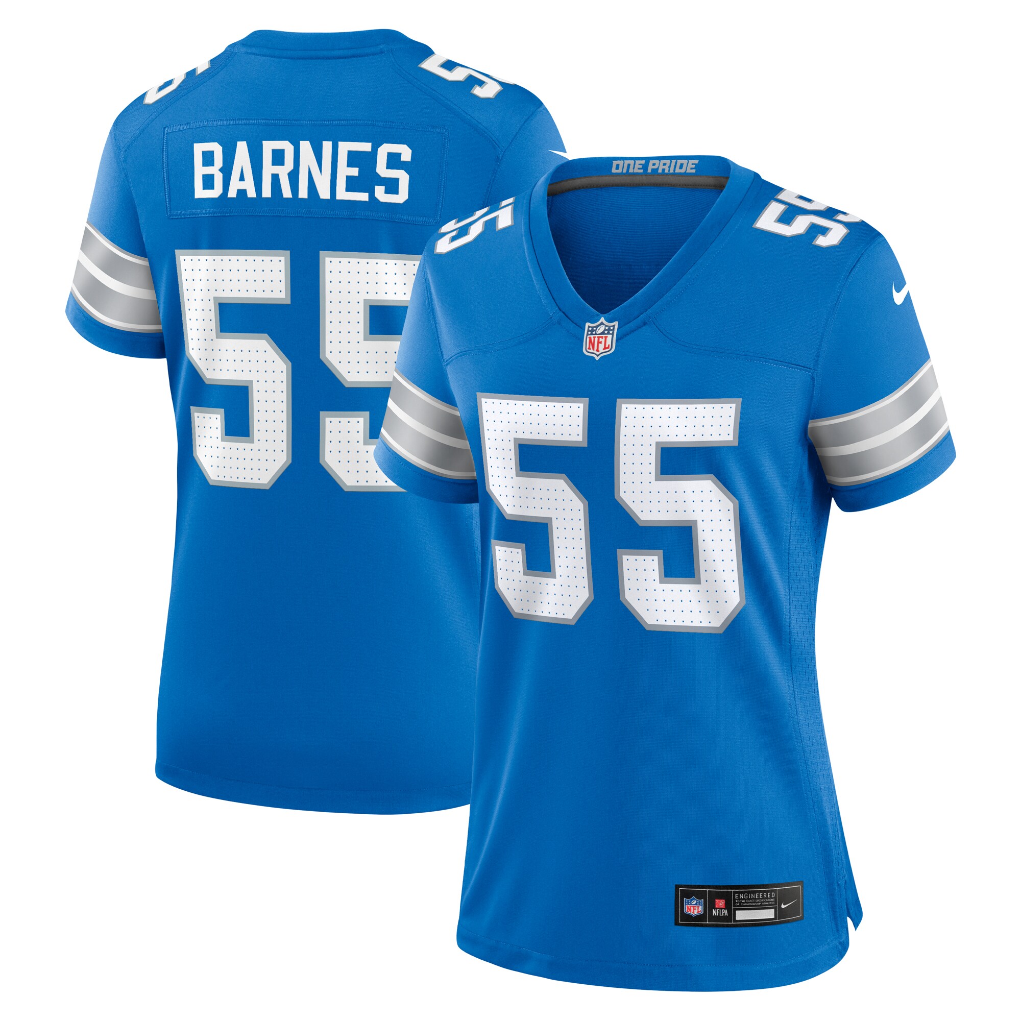 Derrick Barnes Detroit Lions Women's Team Game Jersey -  Blue