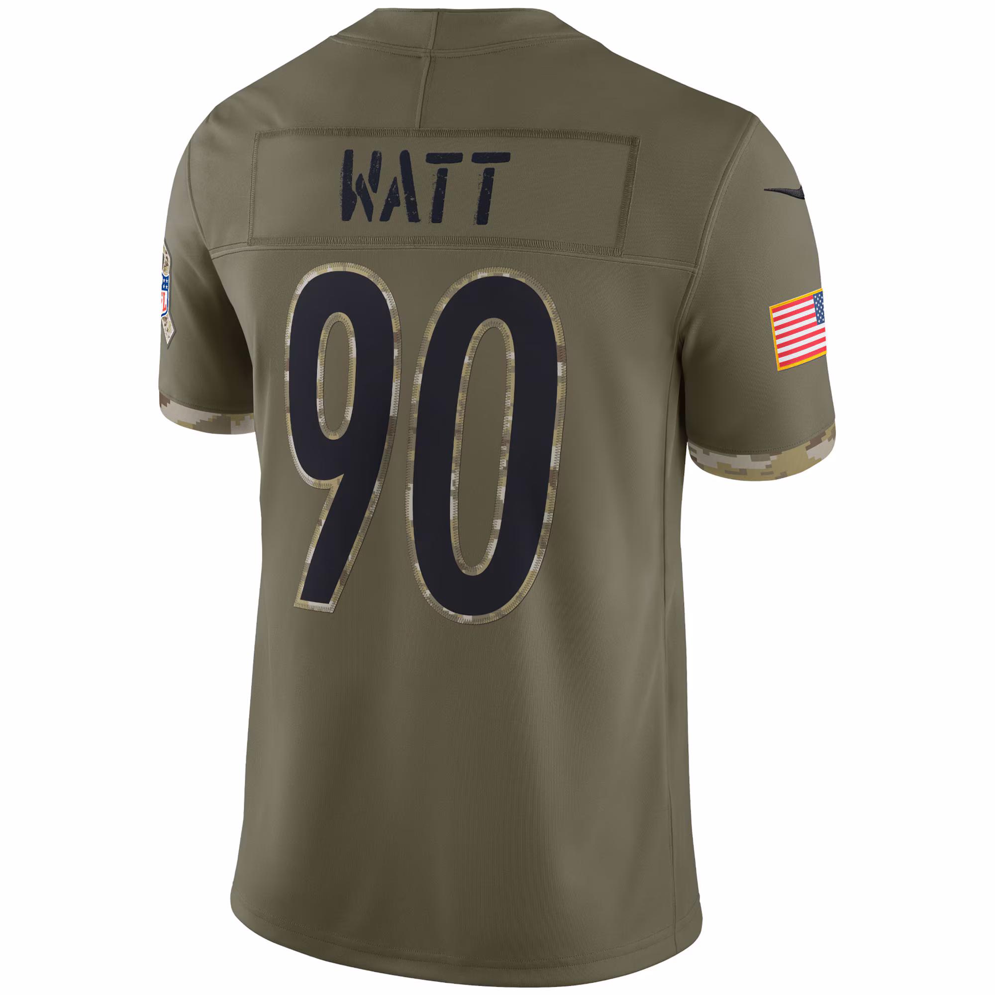 T.J. Watt Pittsburgh Steelers 2022 Salute To Service Limited Jersey - Olive