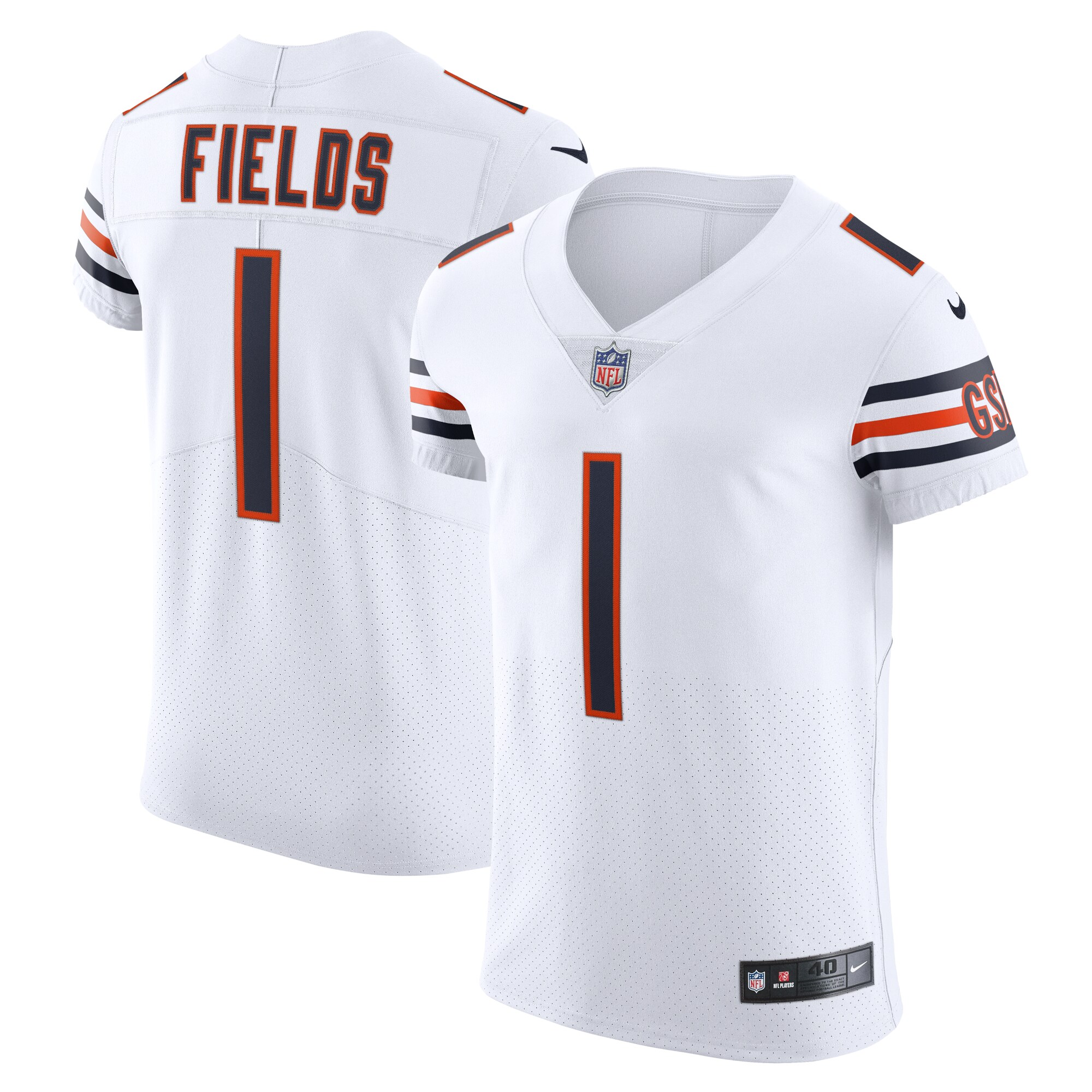 Justin Fields Chicago Bears  Vapor Elite Jersey - White
