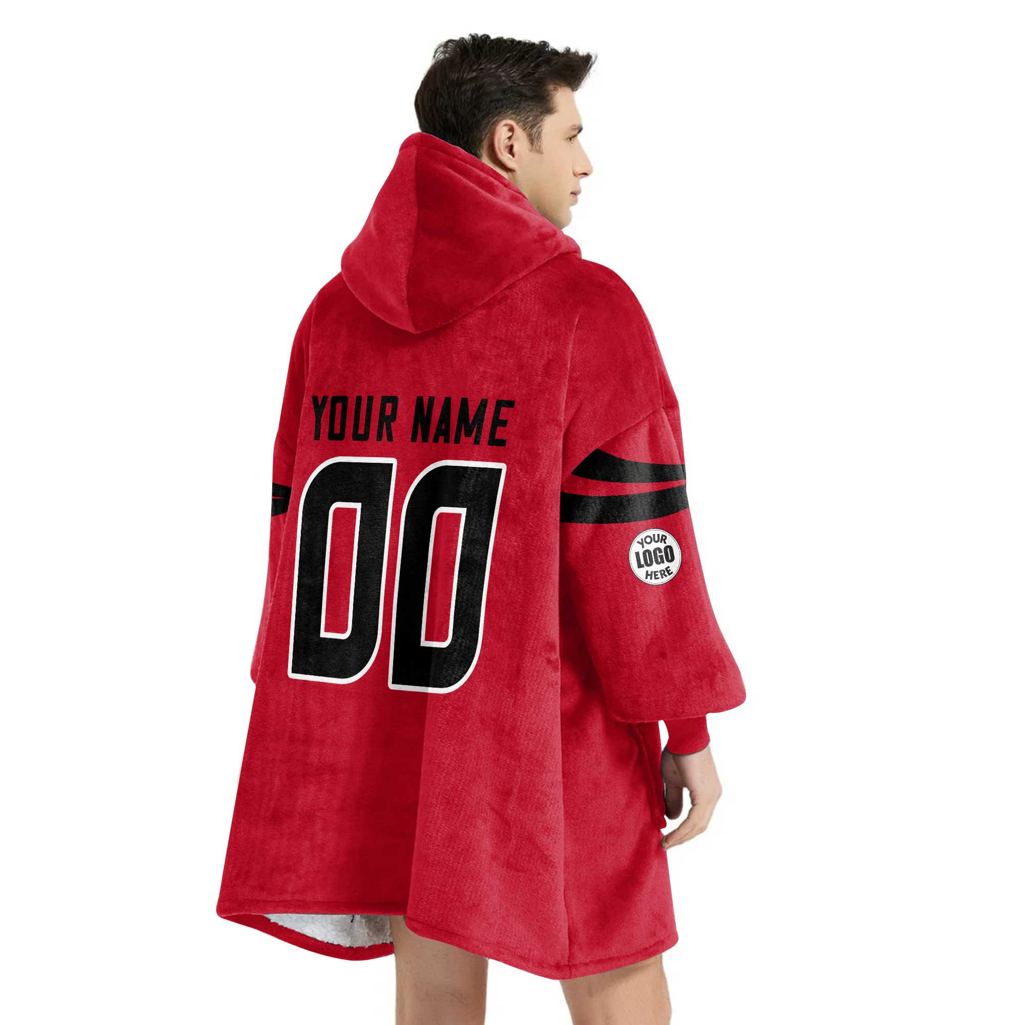 Adult Custom Blanket Hoodie Houston Texans Inspired Color