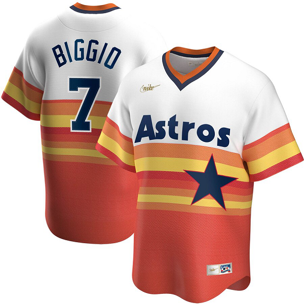 Men's  Houston Astros #7 Craig Biggio Home Cooperstown Collection Player White MLB Jersey
