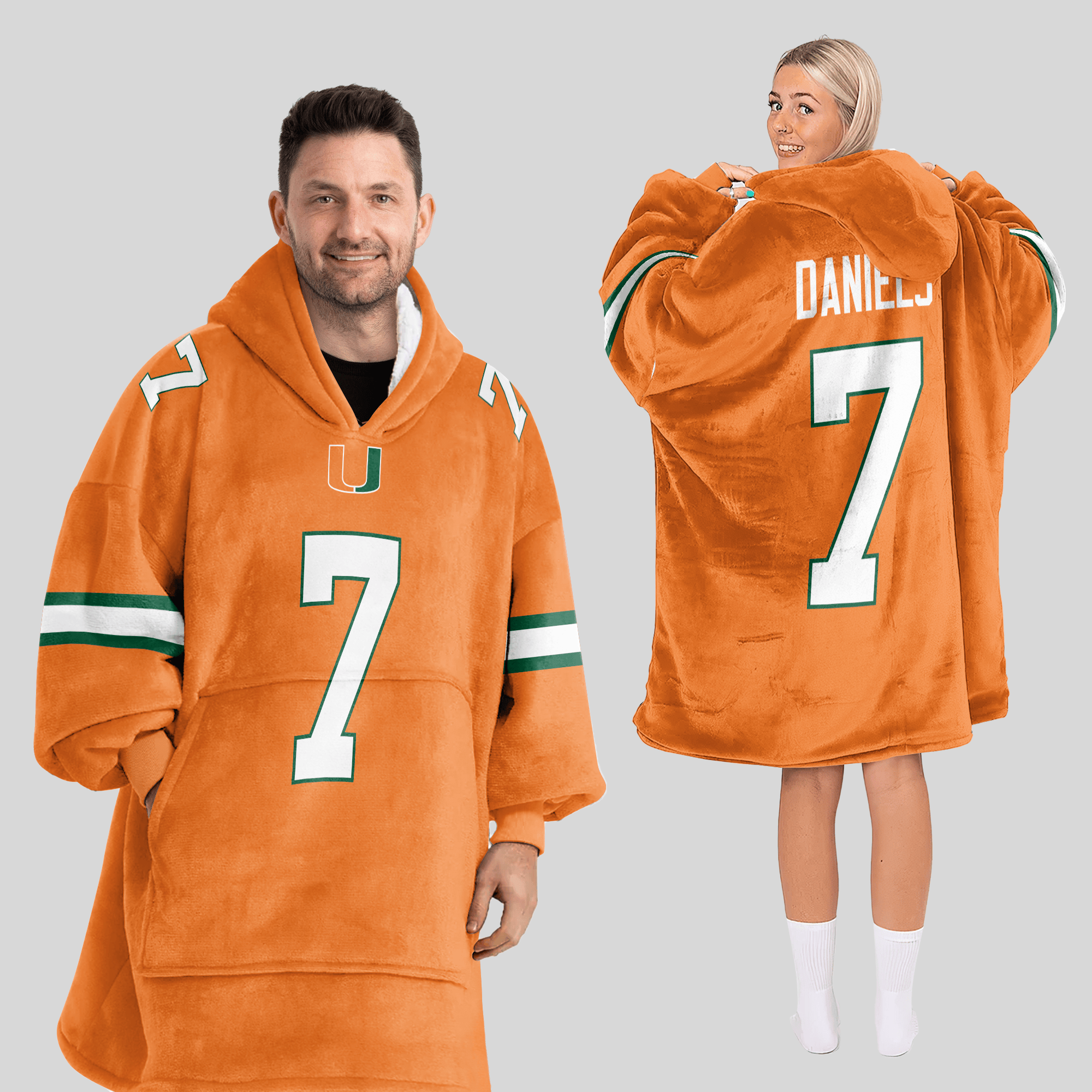 Adult C.J.D 7 Miami Football Unisex Blanket Hoodie