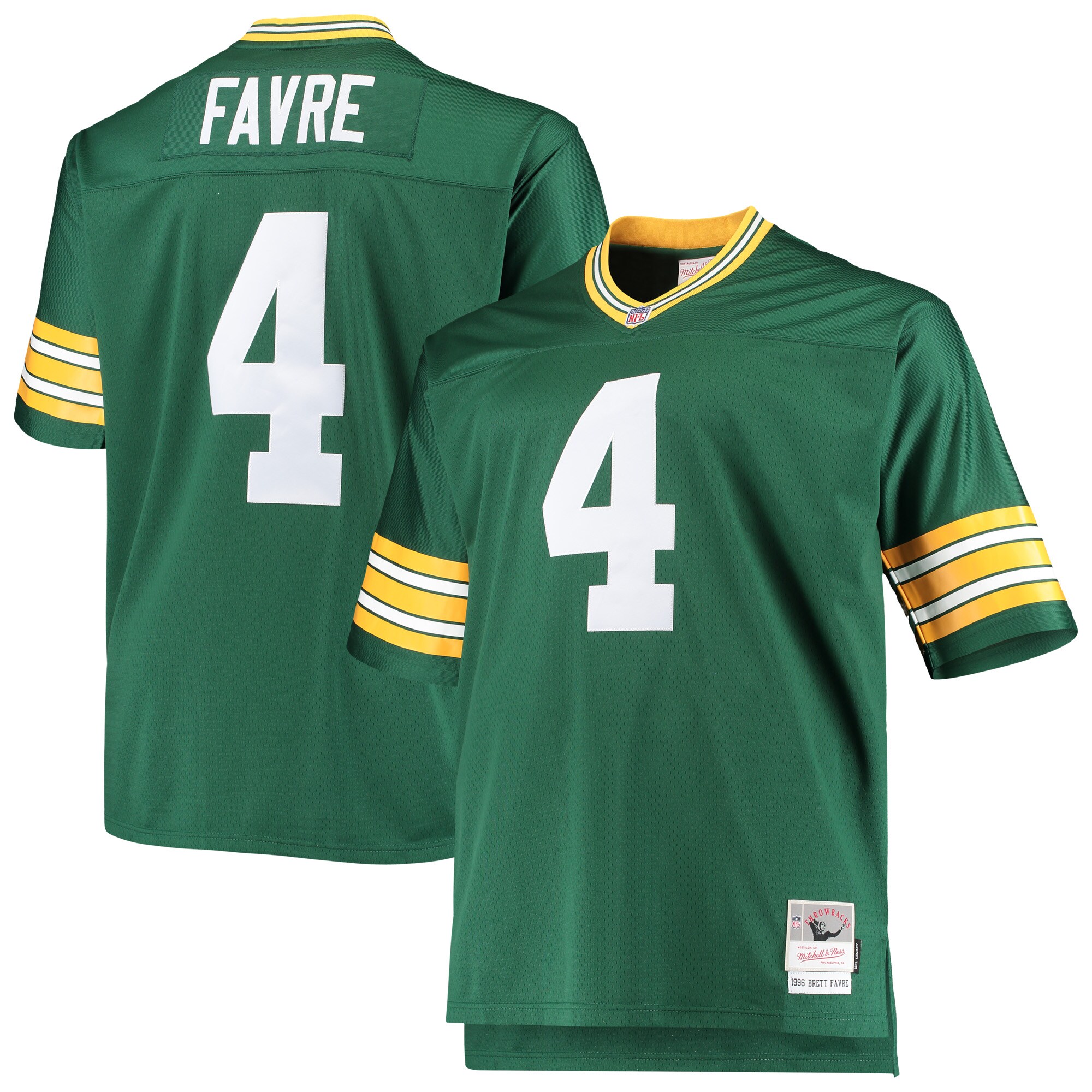 Brett Favre Green Bay Packers  Big & Tall 1996 Retired Player Replica Jersey - Green