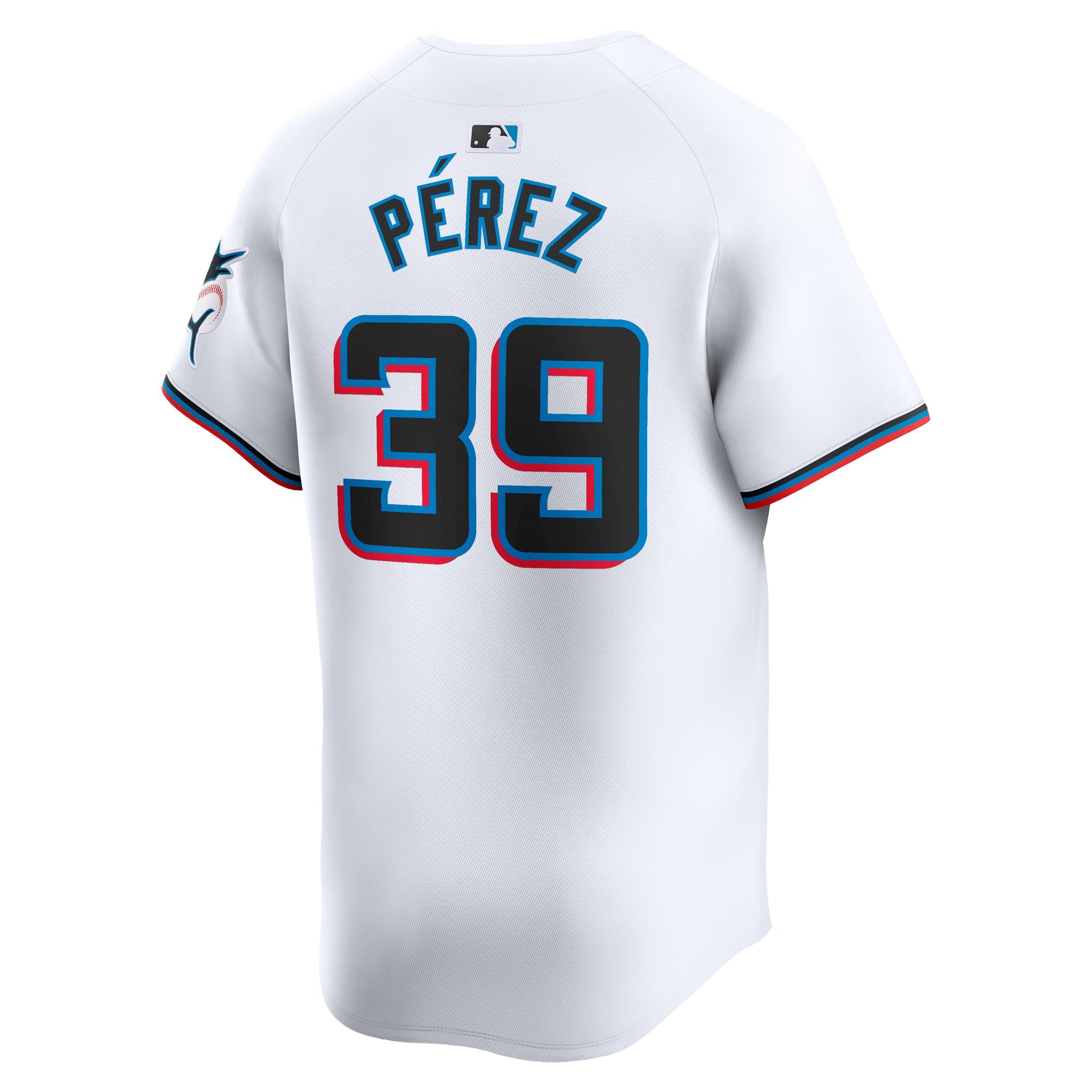 Men's Miami Marlins Eury Pérez  White Home Limited Player Jersey