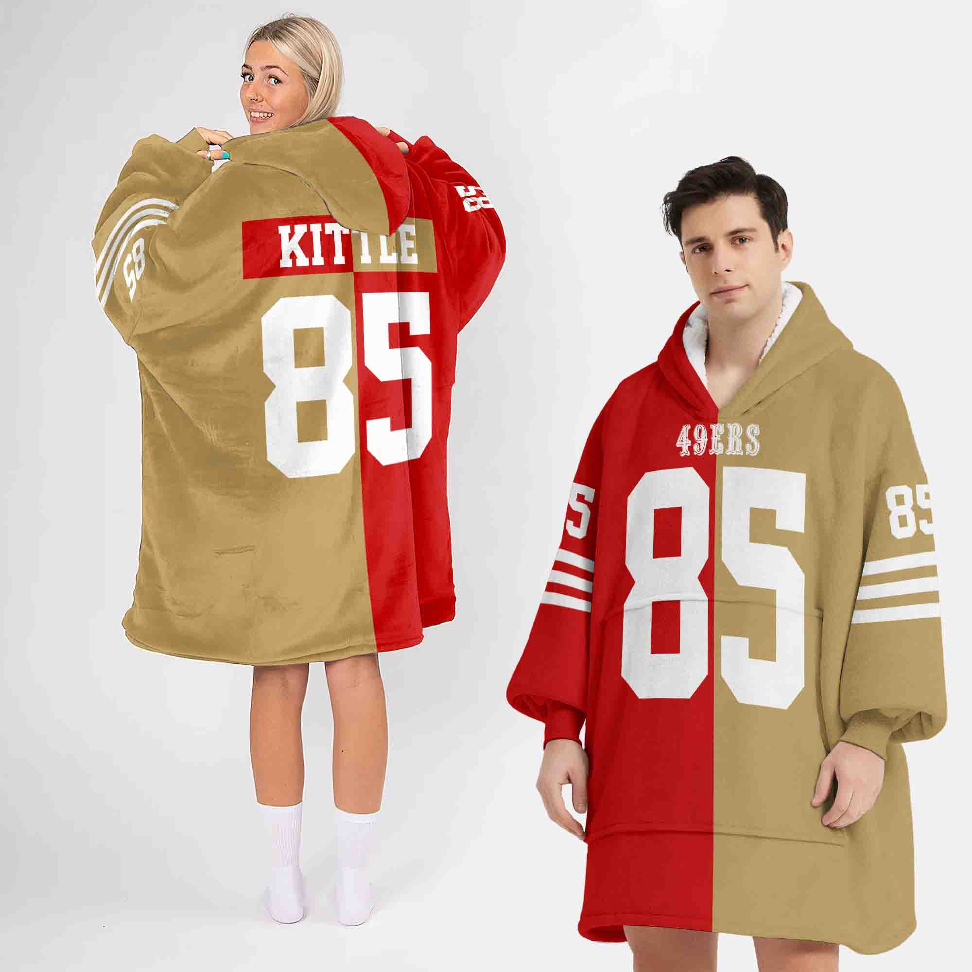 Adult 85 San Francisco 49ers Football Unisex Blanket Hoodie