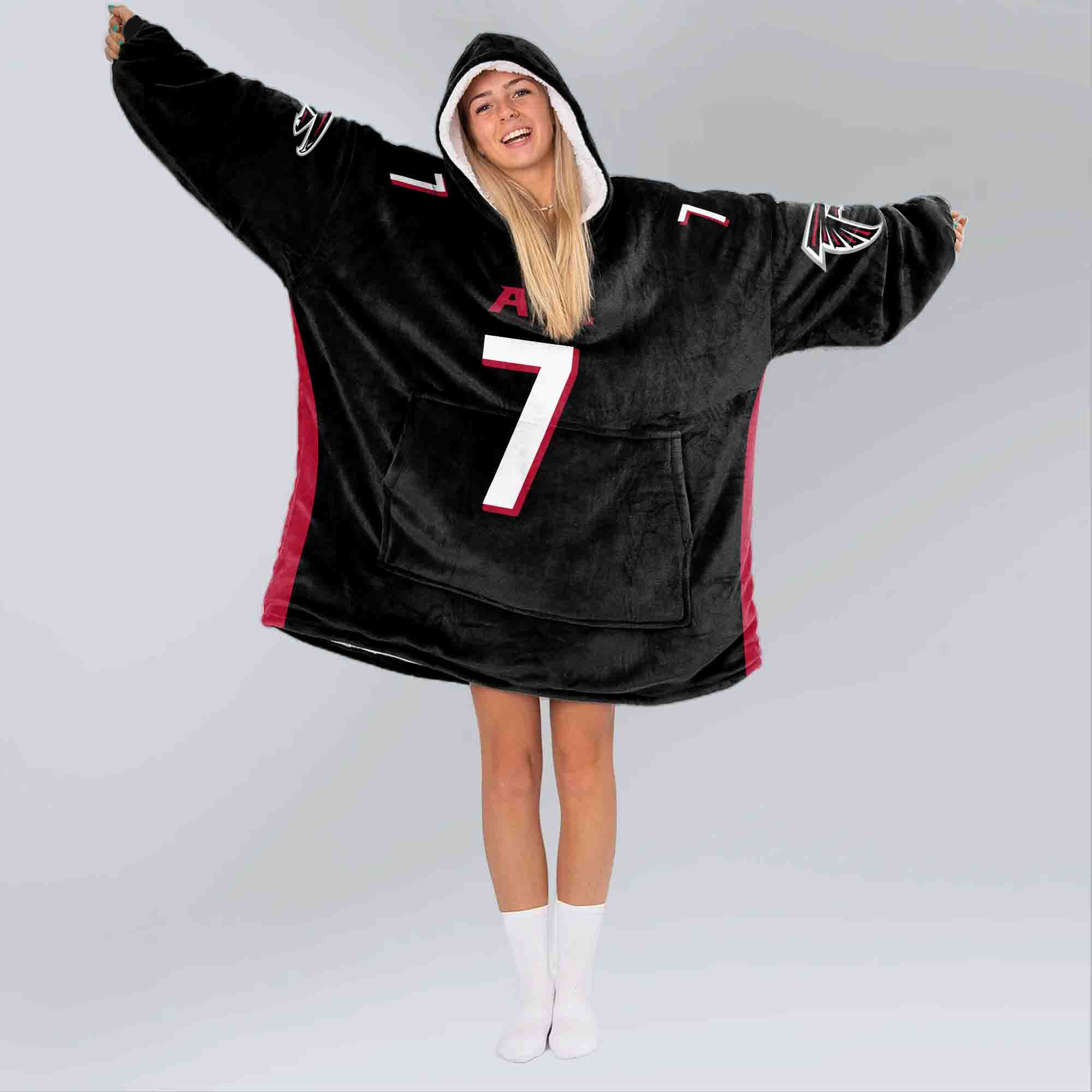 Adult B.R 7 Atlanta Football Unisex Blanket Hoodie
