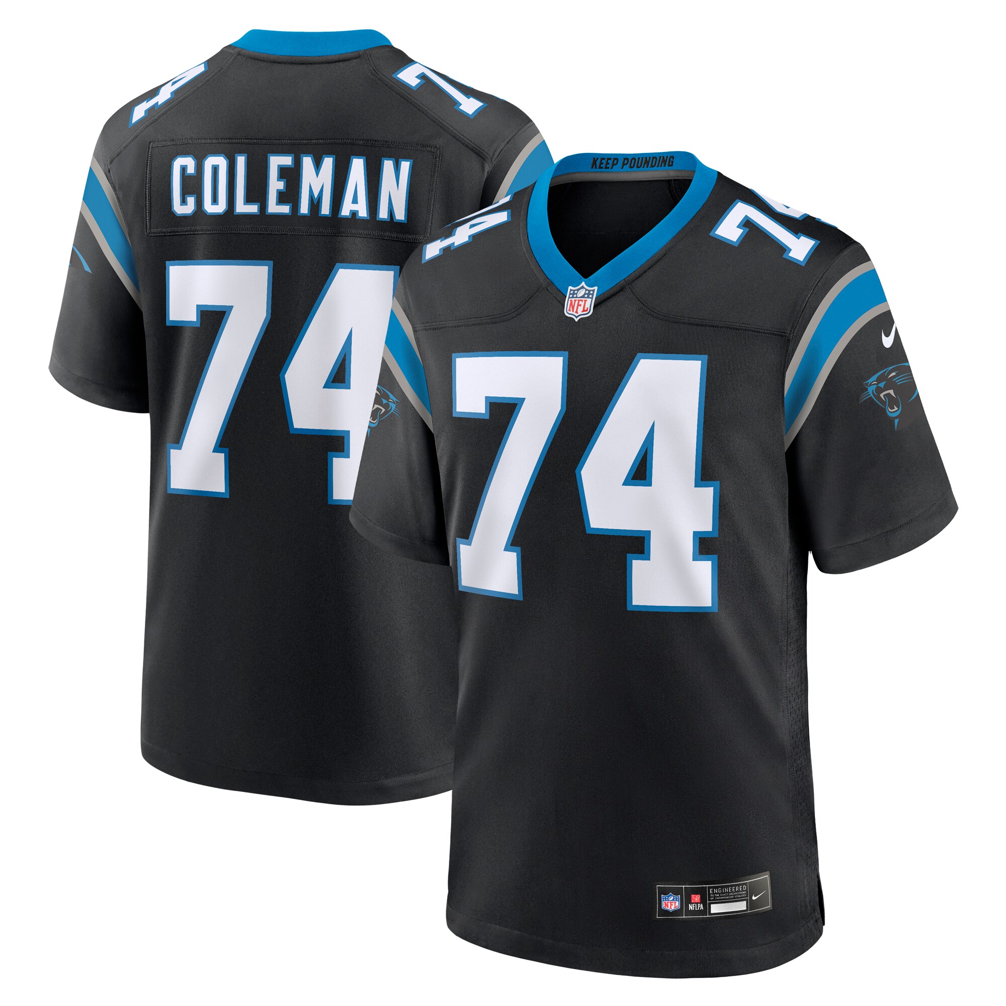 Larnel Coleman Carolina Panthers  Team Game Jersey - Black