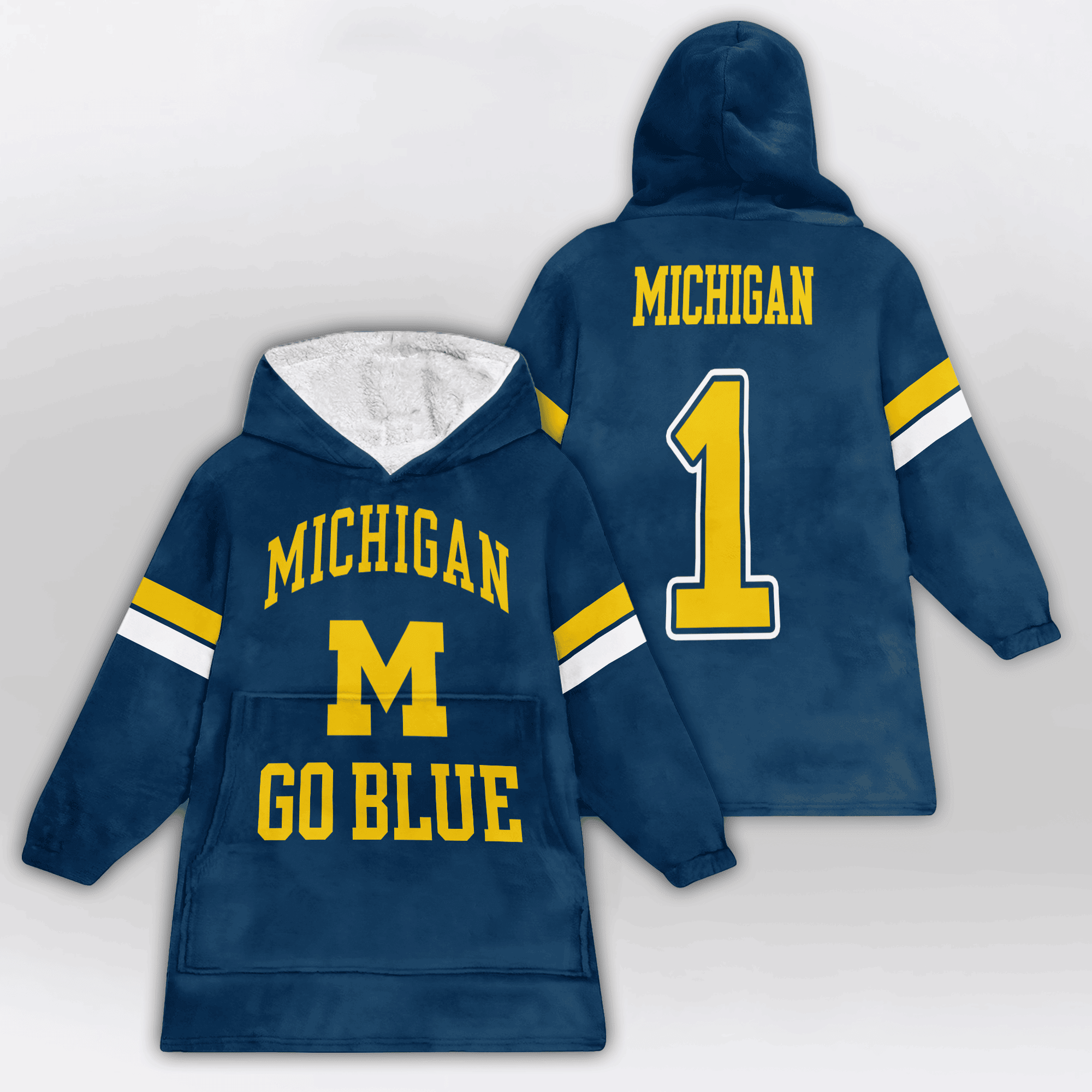 Adult 1 Michigan Football Unisex Blanket Hoodie