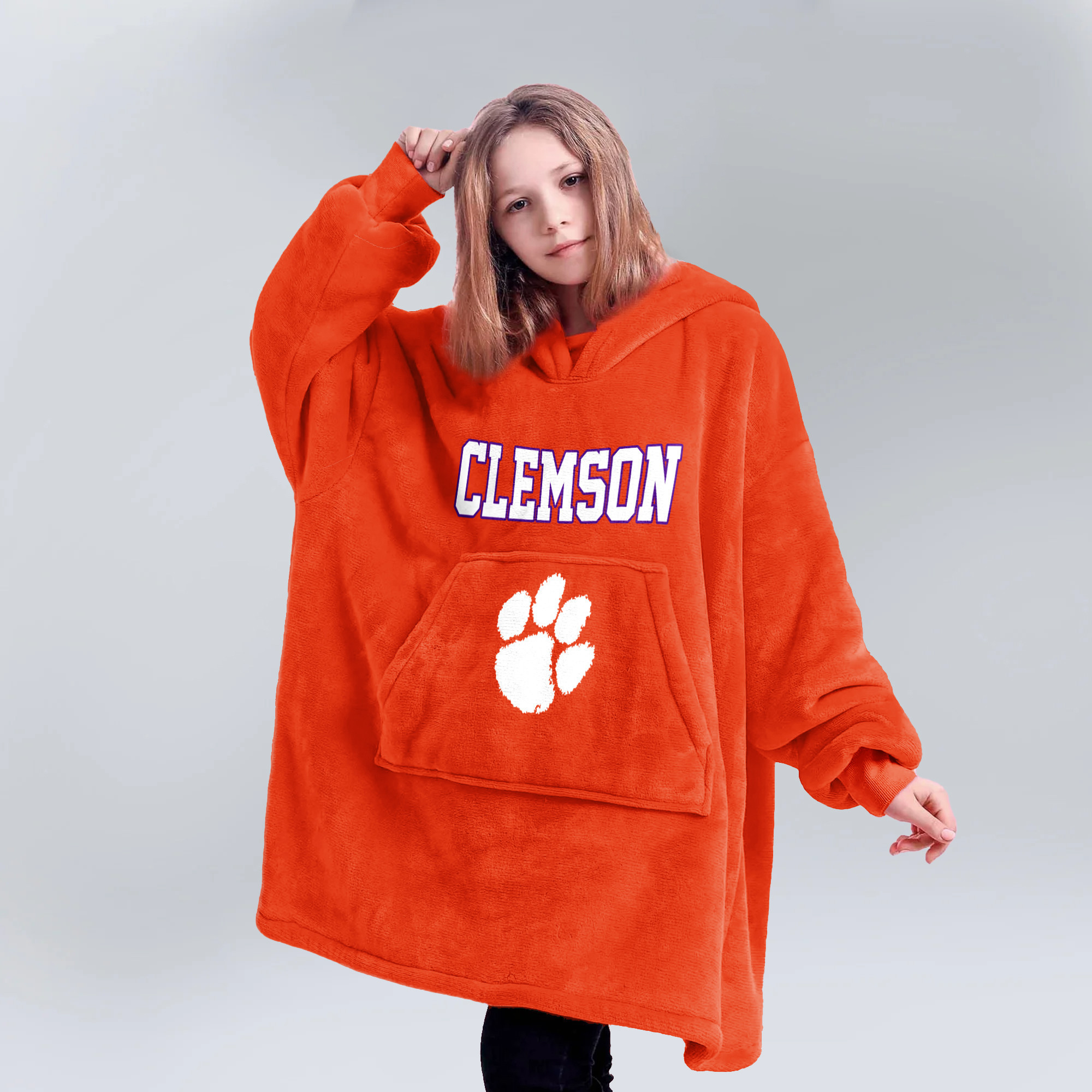 Adult Clemson Football Unisex Blanket Hoodie