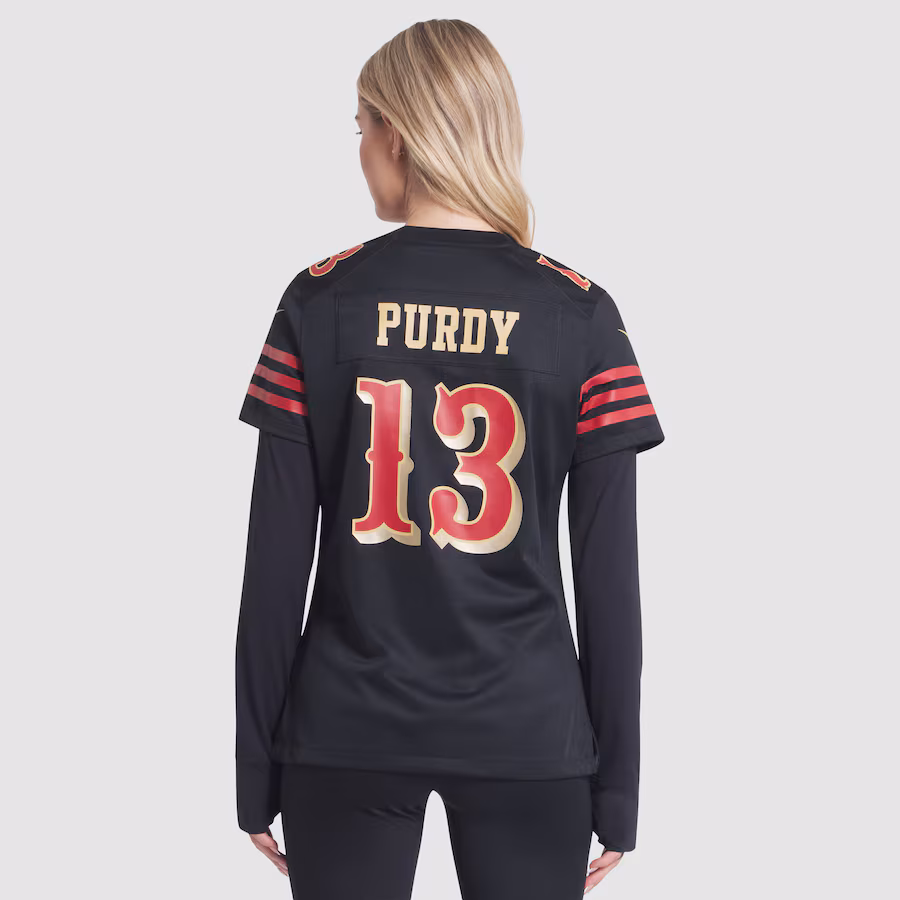 Brock Purdy #13 San Francisco 49ers Women's 2025 Rivalries Collection Game Jersey - Black