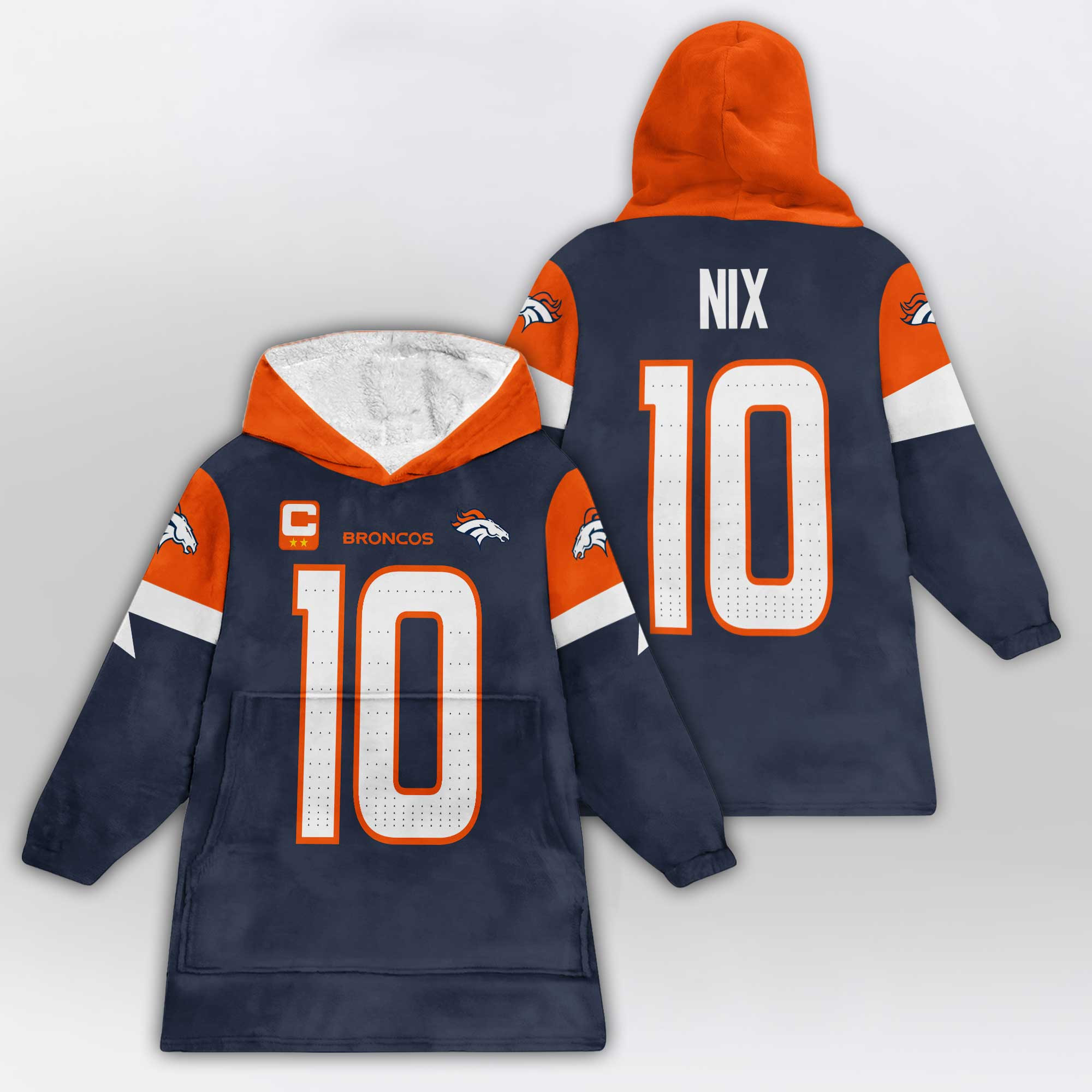 Adult B.N 10 Captain Denver Football Unisex Blanket Hoodie
