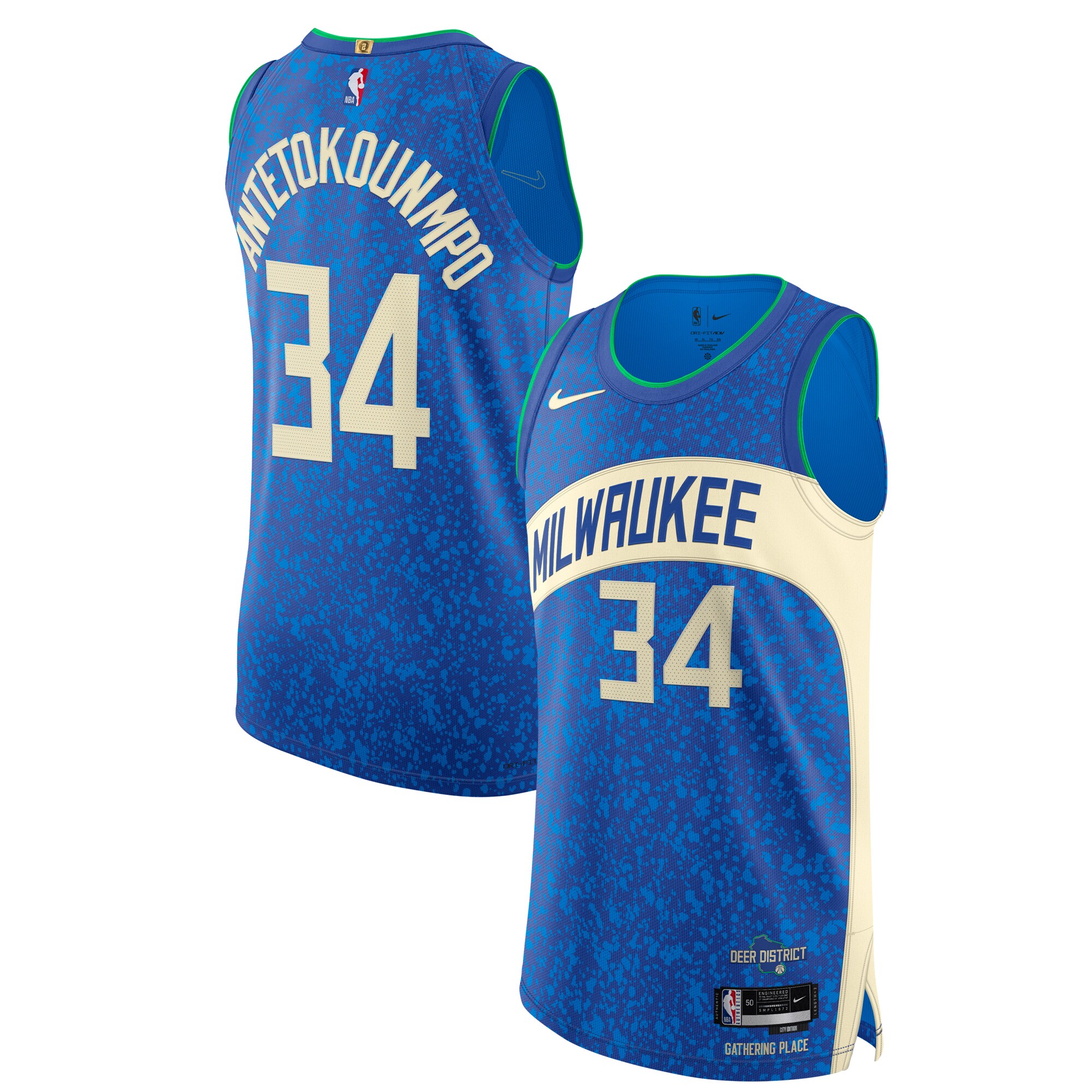 Men's Milwaukee Bucks Giannis Antetokounmpo  Blue 2023/24 Authentic Jersey - City Edition