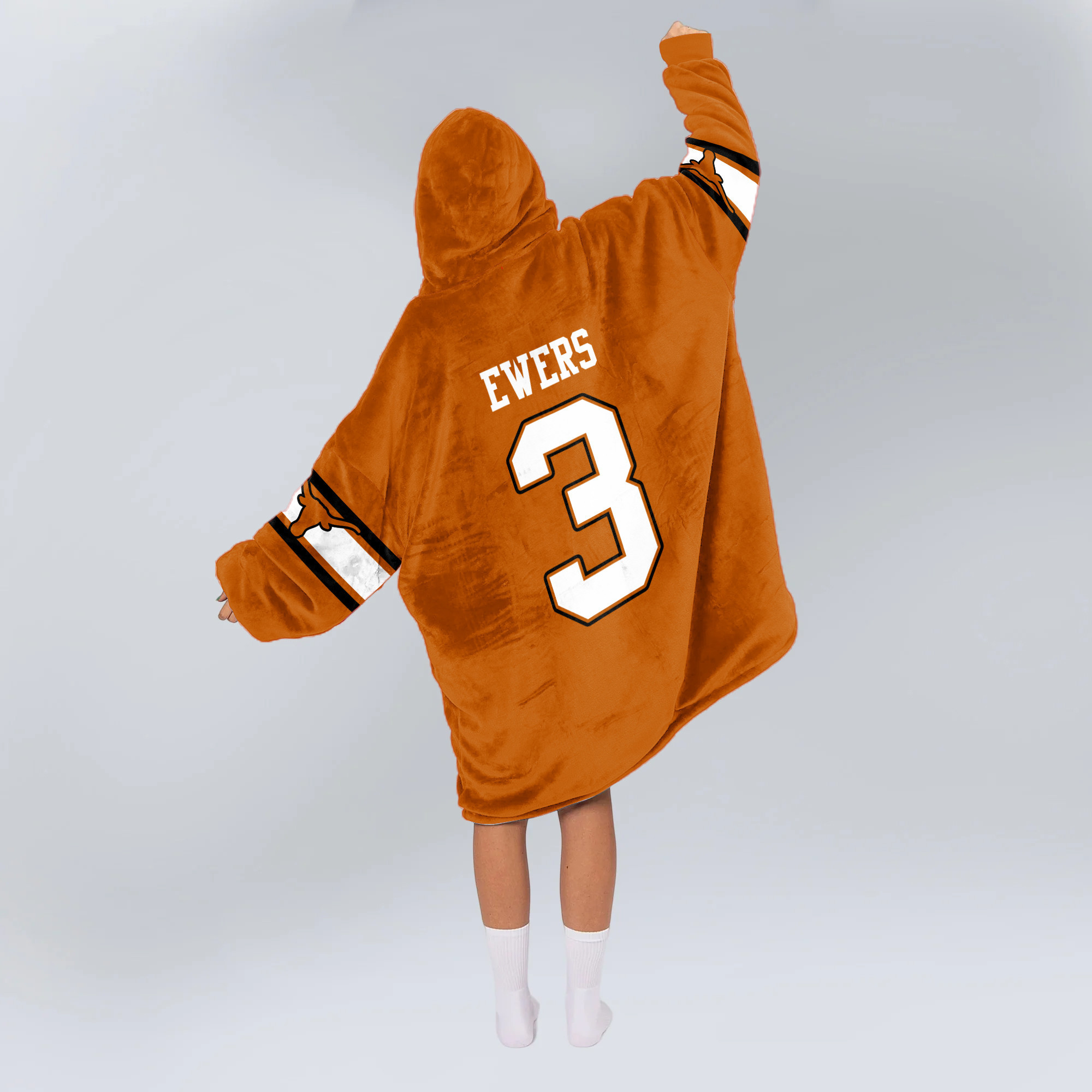 Adult 3 Texas Longhorns Football Unisex Blanket Hoodie