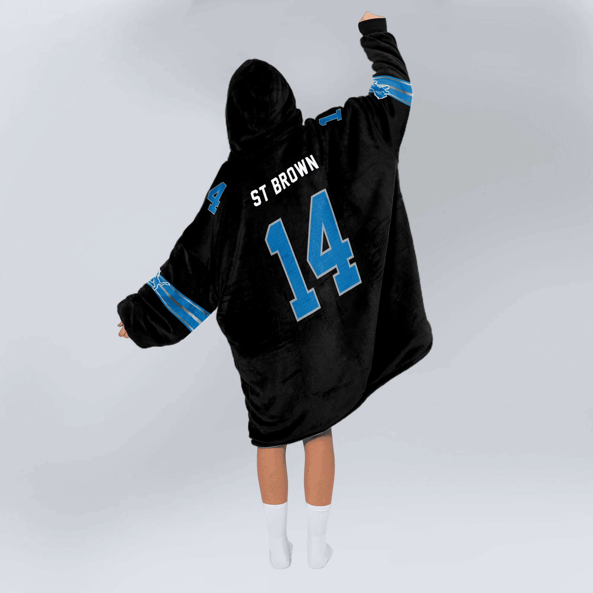 Adult Grit 14 Detroit Lions Football Unisex Blanket Hoodie