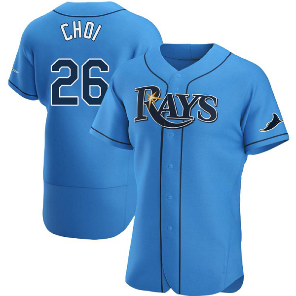 Men's Tampa Bay Rays #26 Ji-Man Choi Light Blue Alternate  MLB Jersey