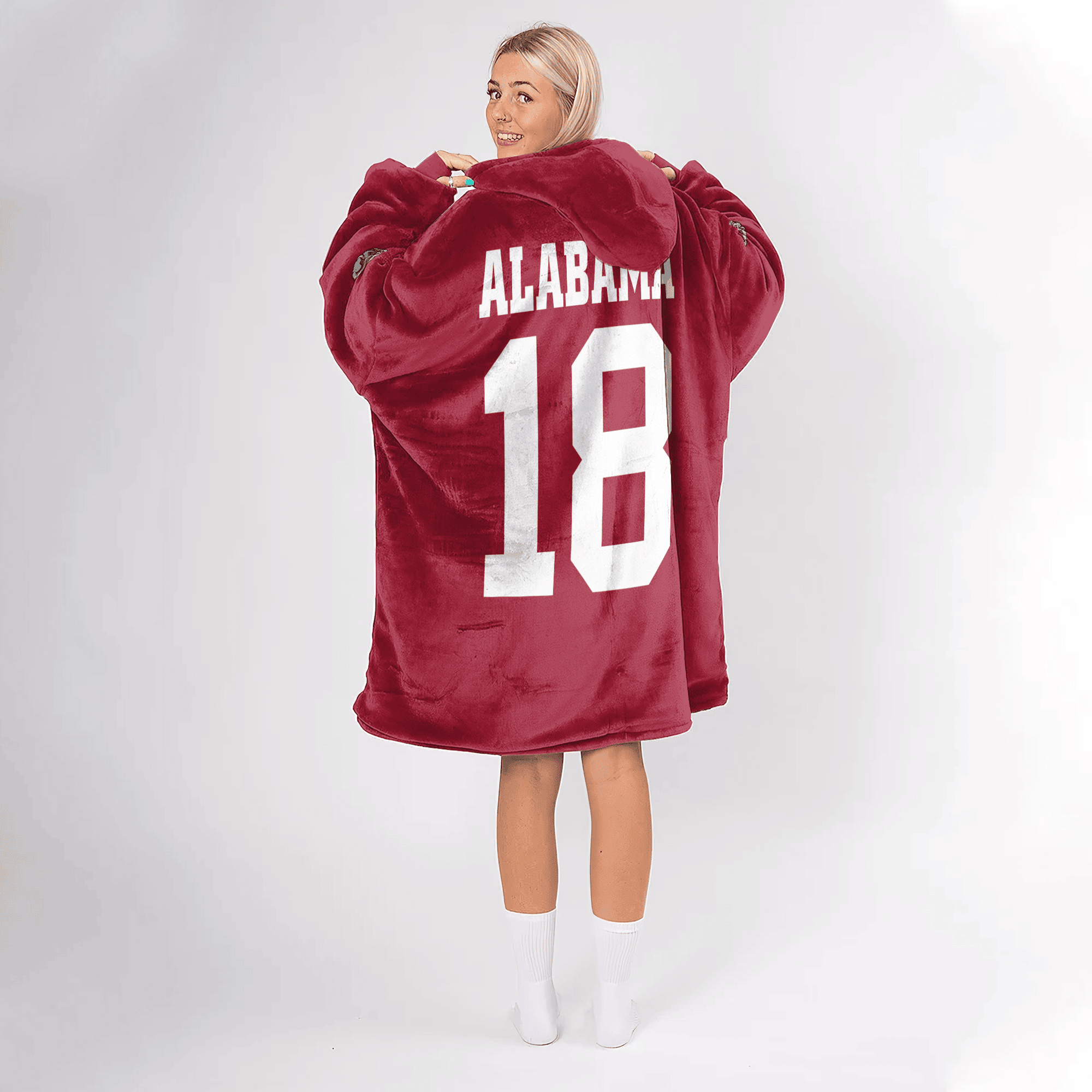 Adult 18 Alabama Football Unisex Blanket Hoodie