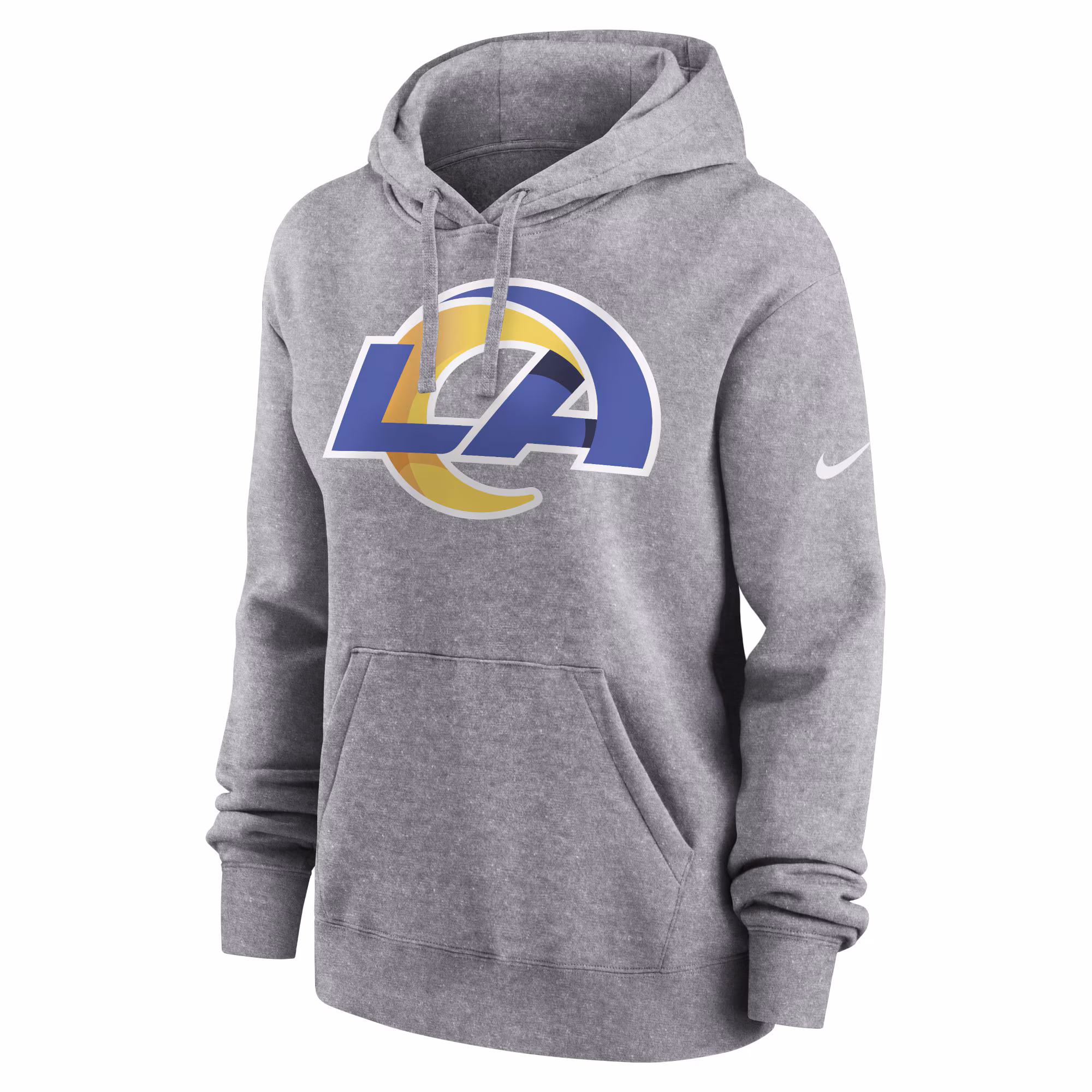 Los Angeles Rams Women's Team Logo Club Fleece Pullover Hoodie - Heather Gray
