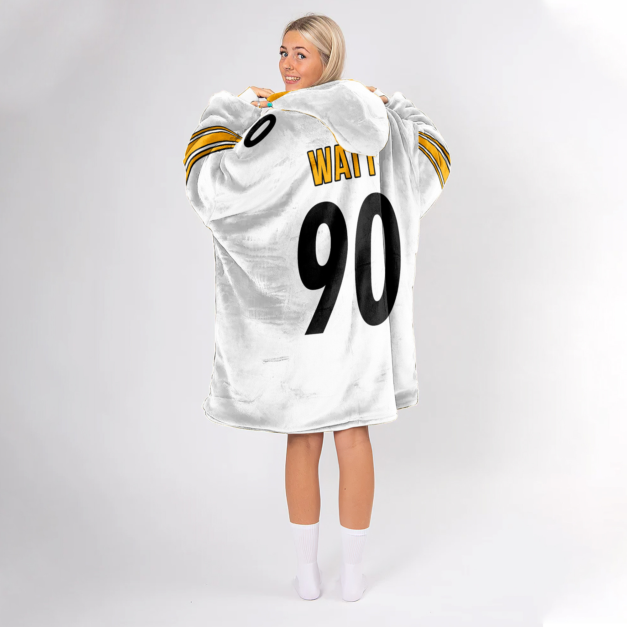 Adult T.J.W 90 Pittsburgh Football Unisex Blanket Hoodie