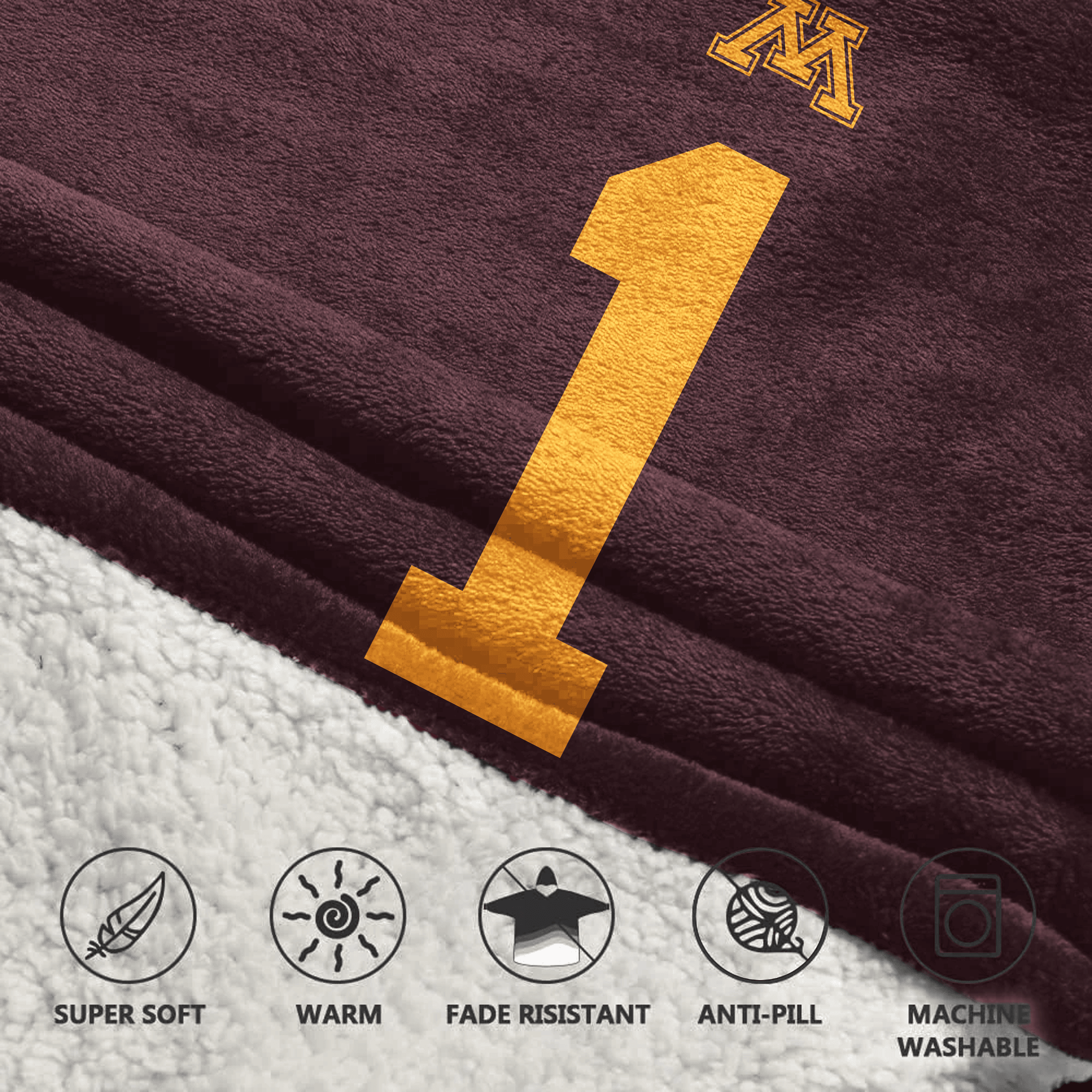 Adult #1 Minnesota Football Unisex Blanket Hoodie