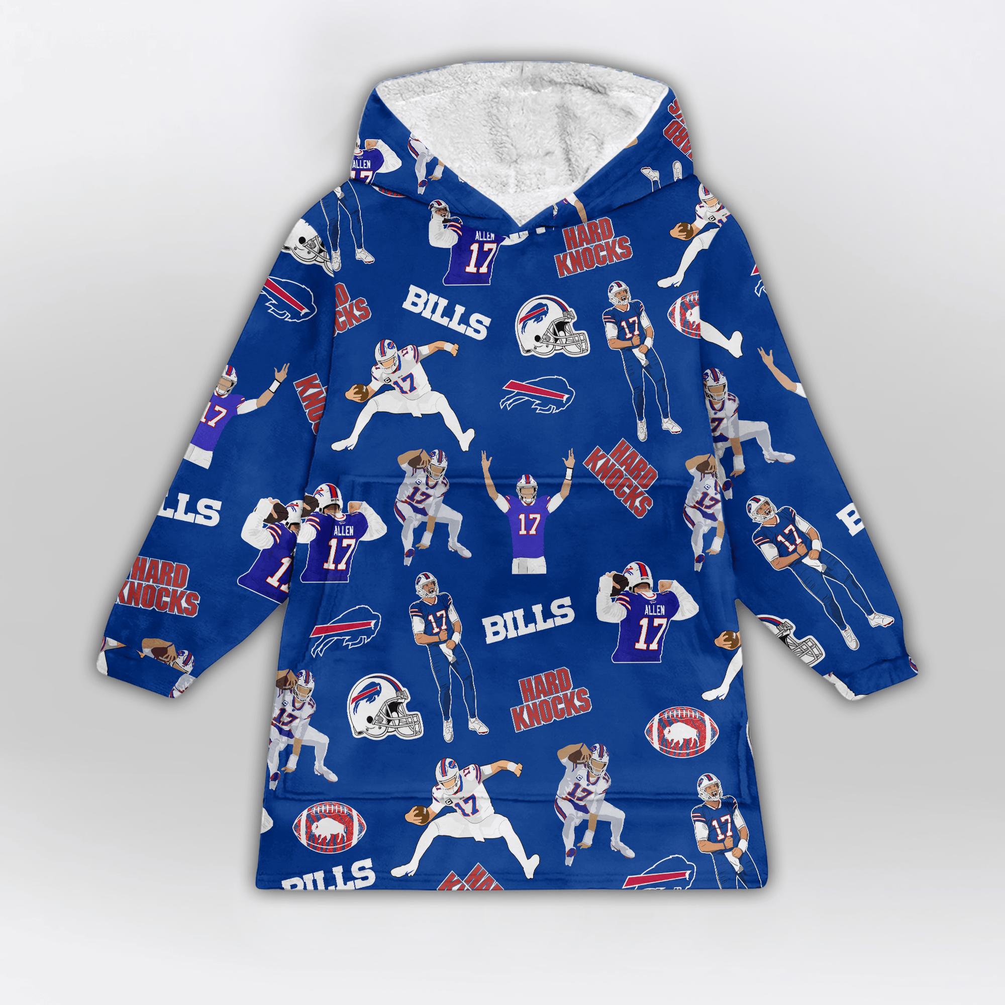 J.A 17 Buffalo Football Full Patterns Unisex Blanket Hoodie